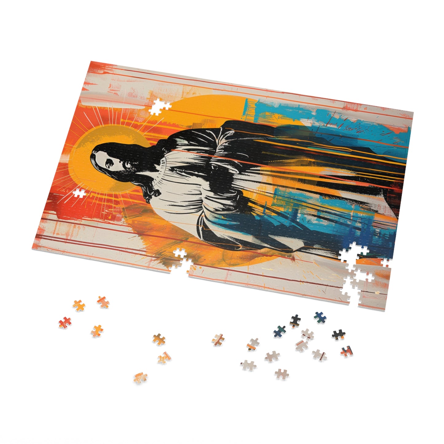 Jesus, King of Peace and Light - Puzzle and Keepsake Tin - Religious (30, 110, 252, 500,1000) - Religious Puzzle - Christ Mixed Media Art