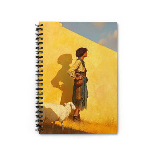 David son of Jesse - David the Shepherd - Sanctified Souls Art - Religious Based Notebook - Spiral Notebook - Prayer journal