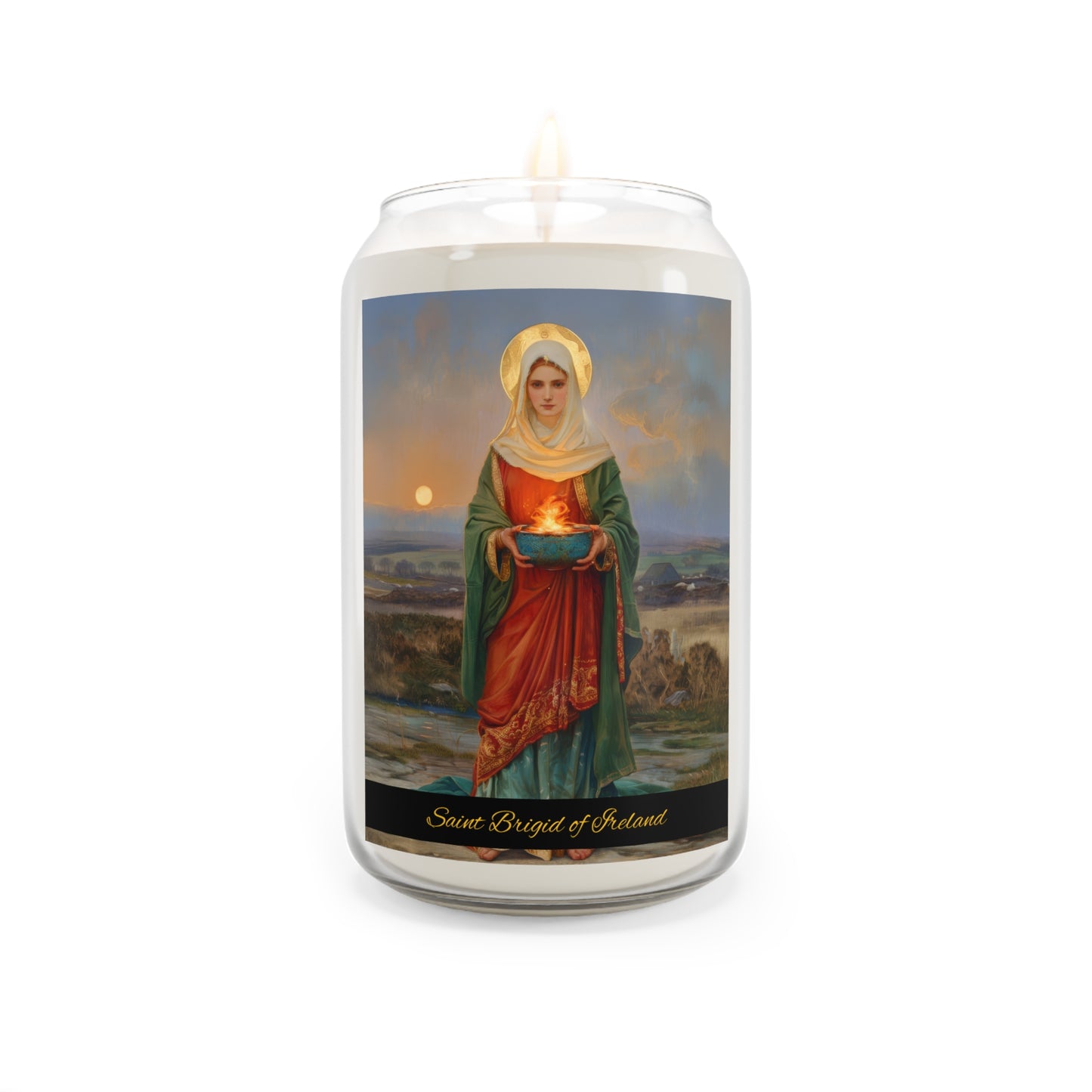 Saint Brigid of Ireland / Kildare - Scented Prayer Candle, 13.75oz -  Candle - Catholic Art - prayer room Scented Candle - Religious Saint