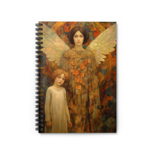 Heaven's Guardians Journal - Sanctified Souls Art - Religious Based Notebook - Spiral Notebook - Ruled Line - Guardian Angel Print Book