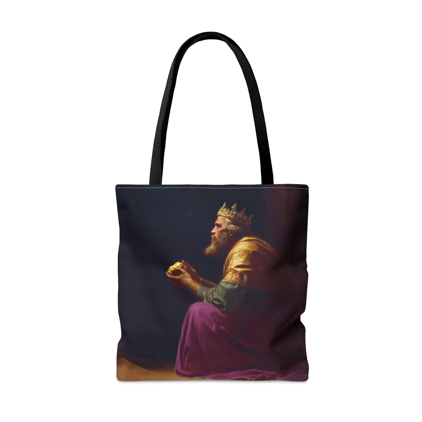 Melchior and the Gift Fit for a King - 3 Wise Men - Tote Bag - Large Medium Small Faith Art Bag - Re usable Tote Purse - Double Sided