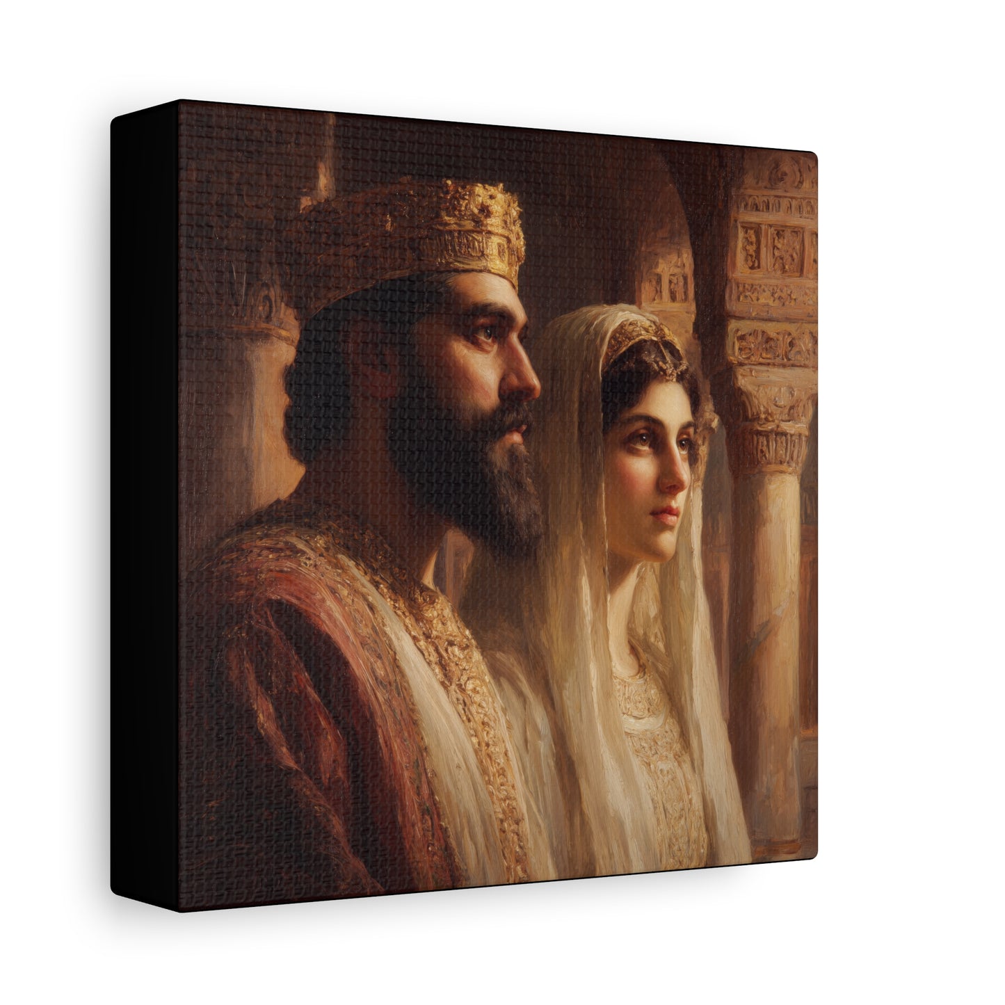 King Xerxes and Queen Esther  - Gallery Wrapped Canvas - Print - Religious Art for your Home - Catholic Art Print