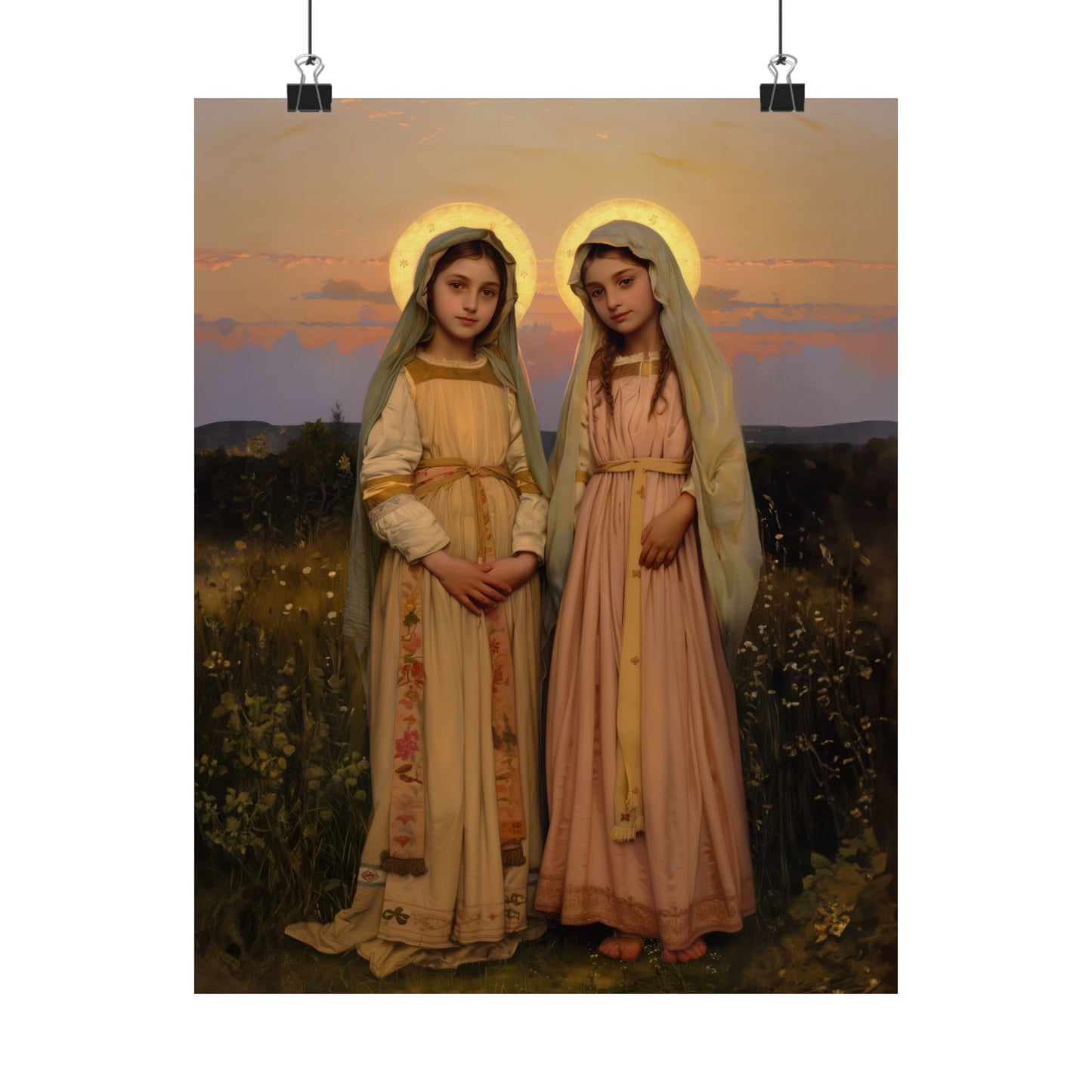 Saints Nunilo and Alodia - Sanctified Souls Print - Multiple Sizes - Premium Posters - Catholic Art - Christian - Gifts for Catholics