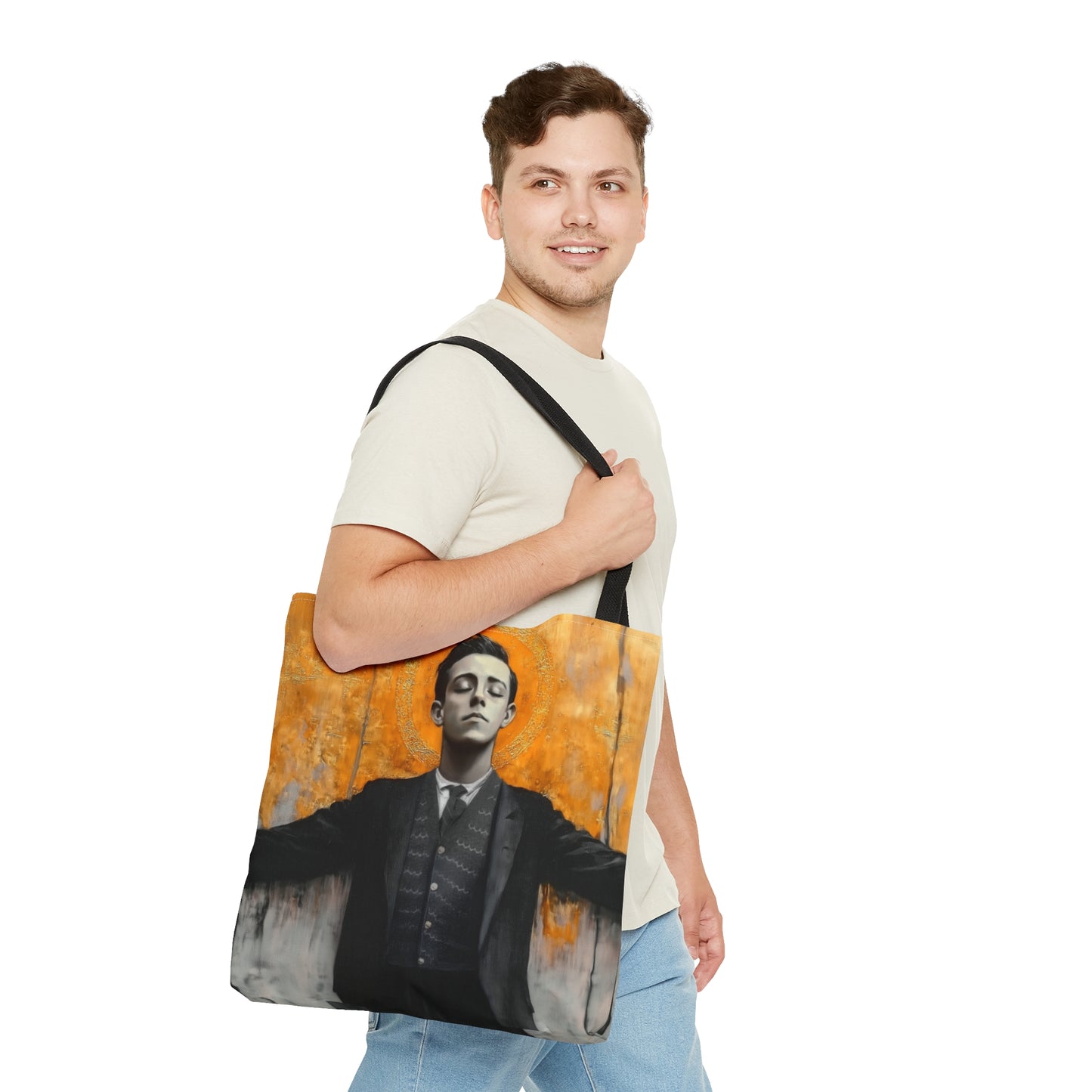 Blessed Miguel Pro Tote Bag - Large Medium Small Faith Art Bag - Catholic Faith Purse - Double Sided - Bible bag - Prayer Bag