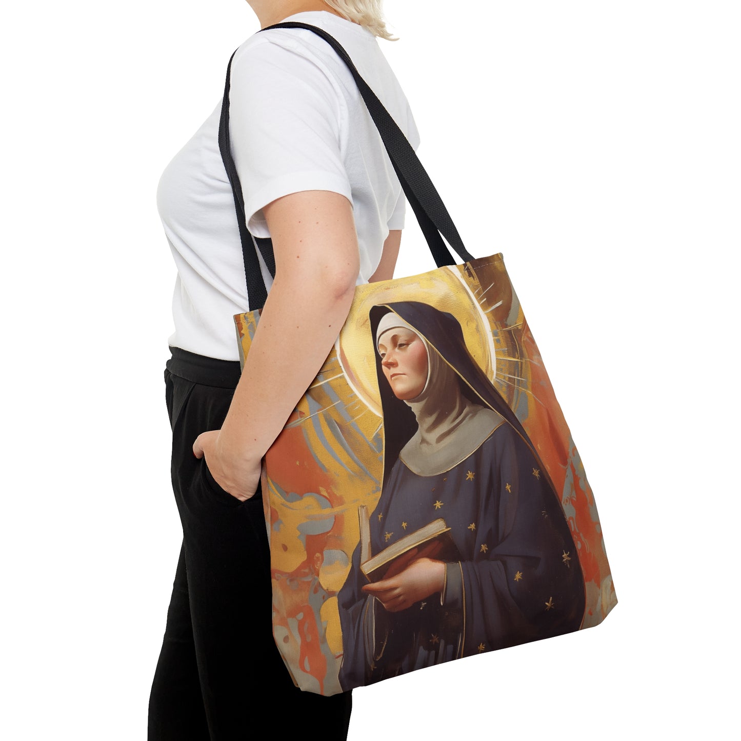 Saint Monica of Hippo Tote Bag - Large Medium Small Faith Art Bag - Catholic Faith Purse - Religious - Reusable - Prayer Bag