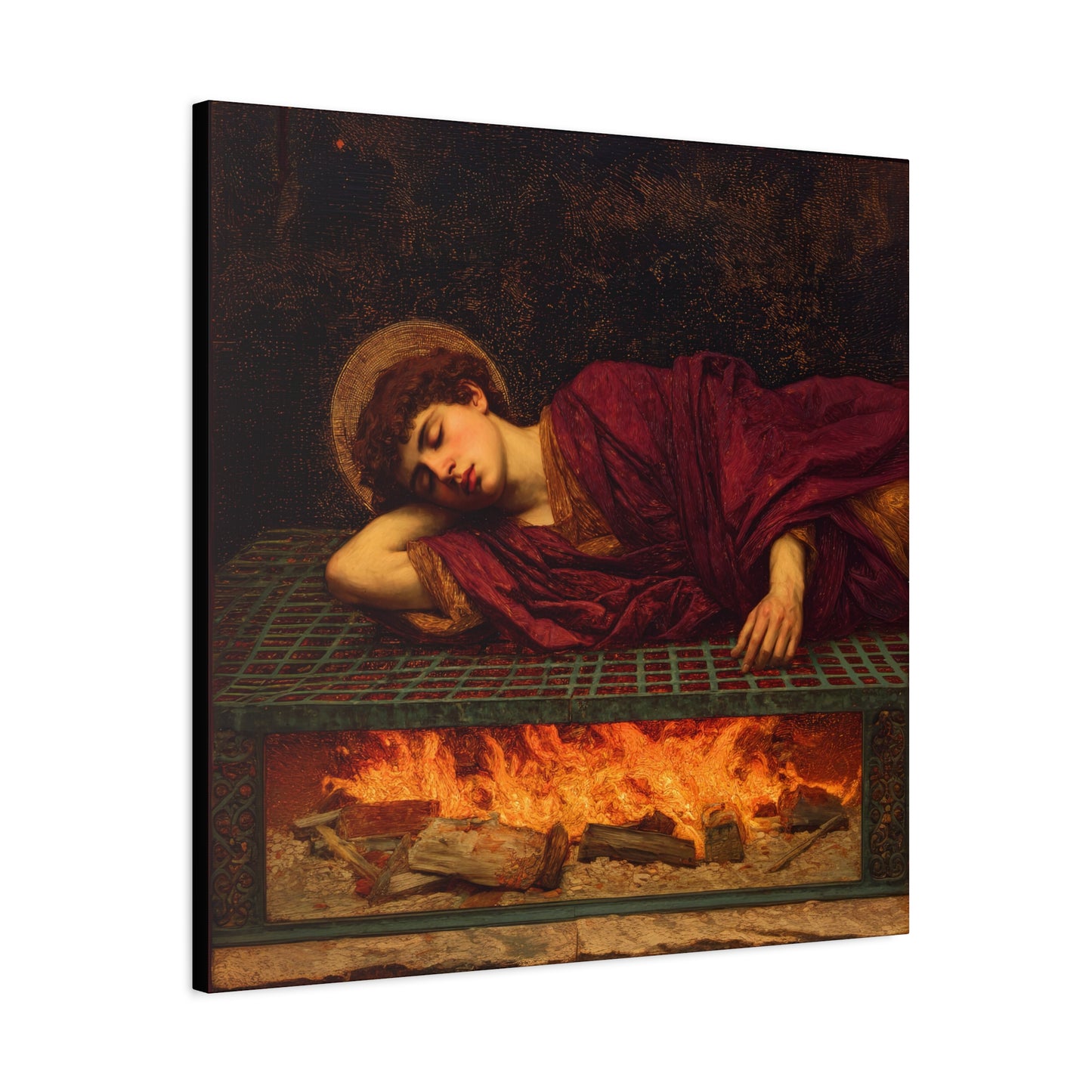 Saint Lawrence -  Museum Wrapped Canvas - Sanctified Souls Print - Religious Art for your Home - Catholic Patron Saint Art