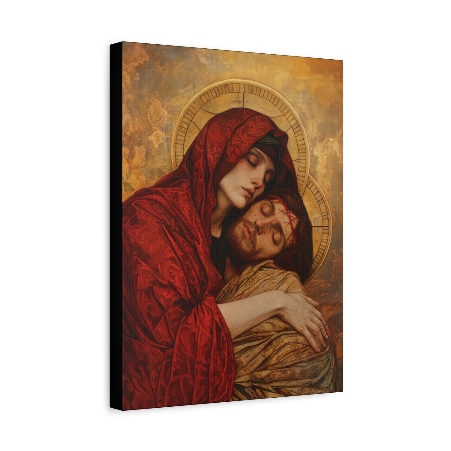 Eternal Sorrow - Mary's Mourning Beneath the Cross - Museum Wrapped Canvas - Print - Religious Art for your Home - Christian print