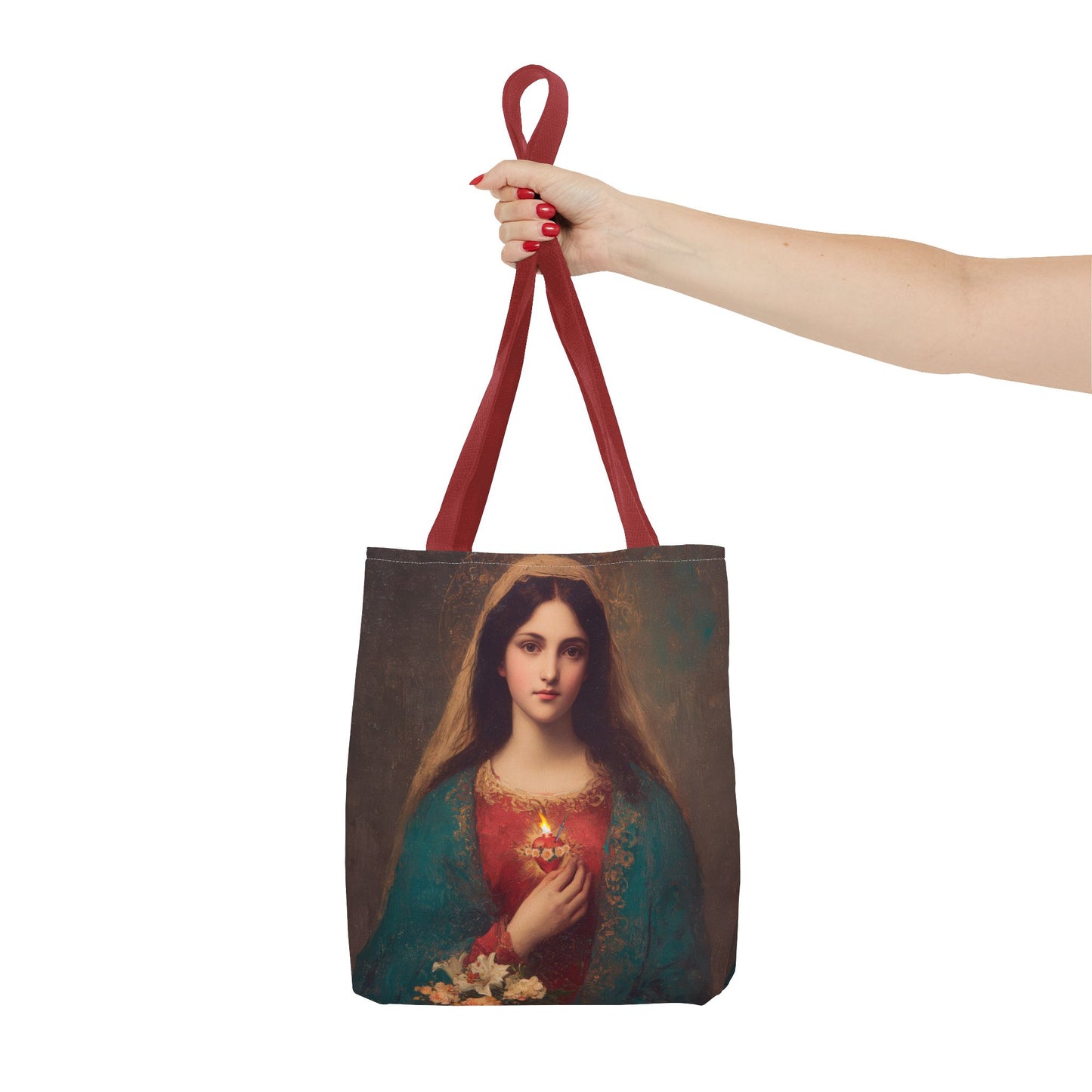 The Immaculate Heart of Mary - Mother Mary - Marian Art - Tote Bag - Large Medium Small Faith Art Bag - Tote Purse - Double Sided