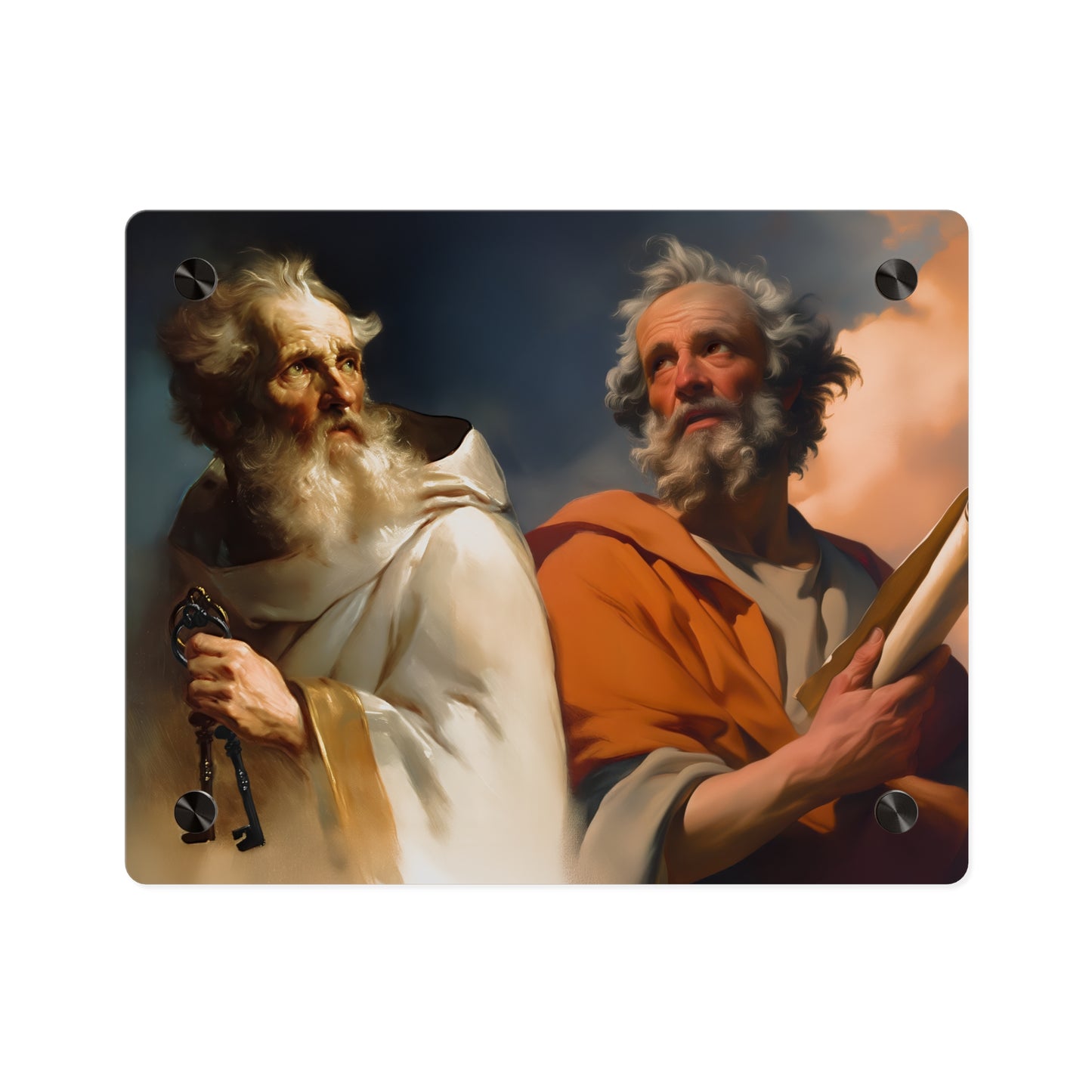 Saint Peter and Saint Paul Acrylic Wall Art Panel - Ready to Hang Acrylic Print - Apostle Art - Catholic Saint Art