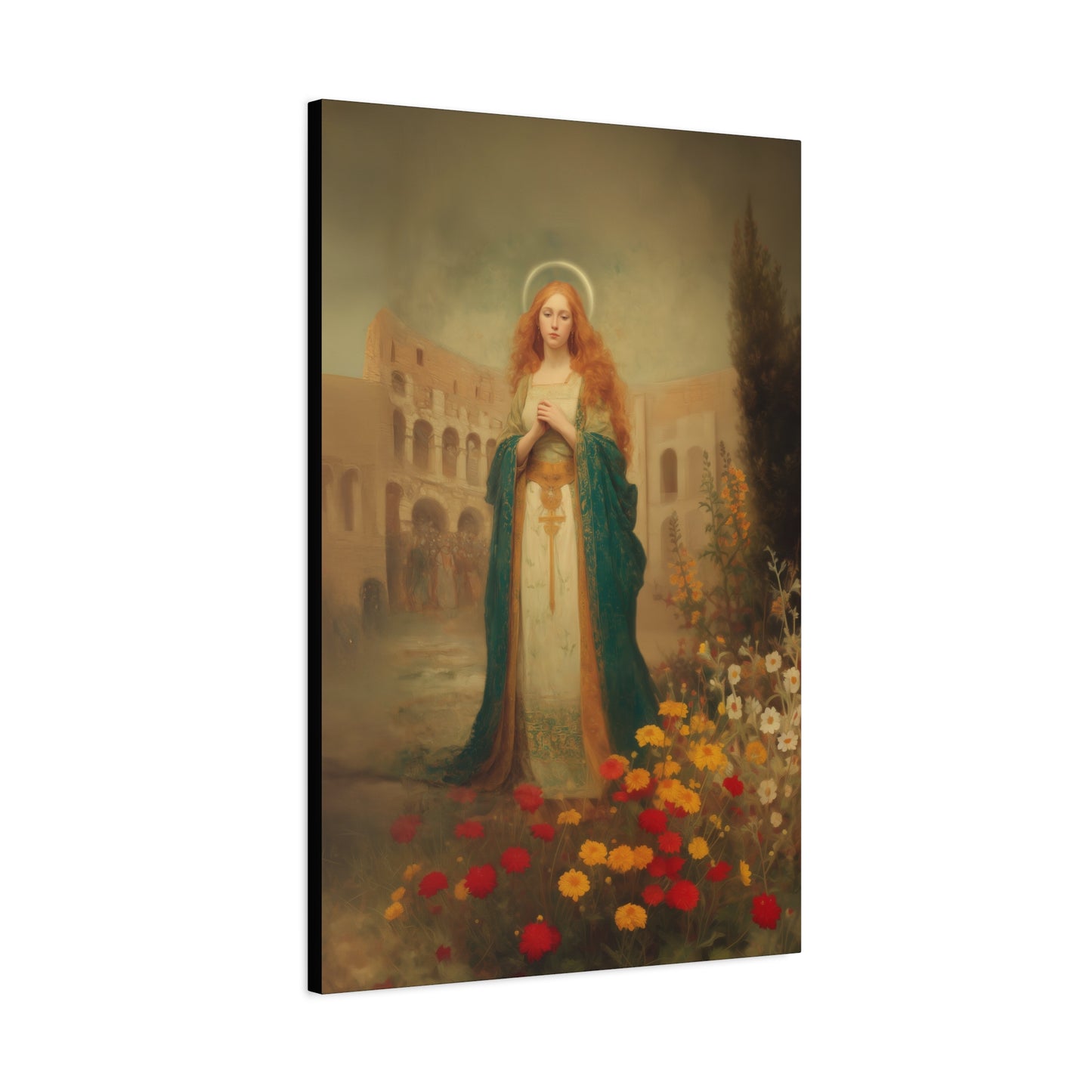 Saint Justina - Multiple Sizes - Catholic Home art - Museum Wrapped Canvas - Sanctified Souls Print - Catholic Martyr Art