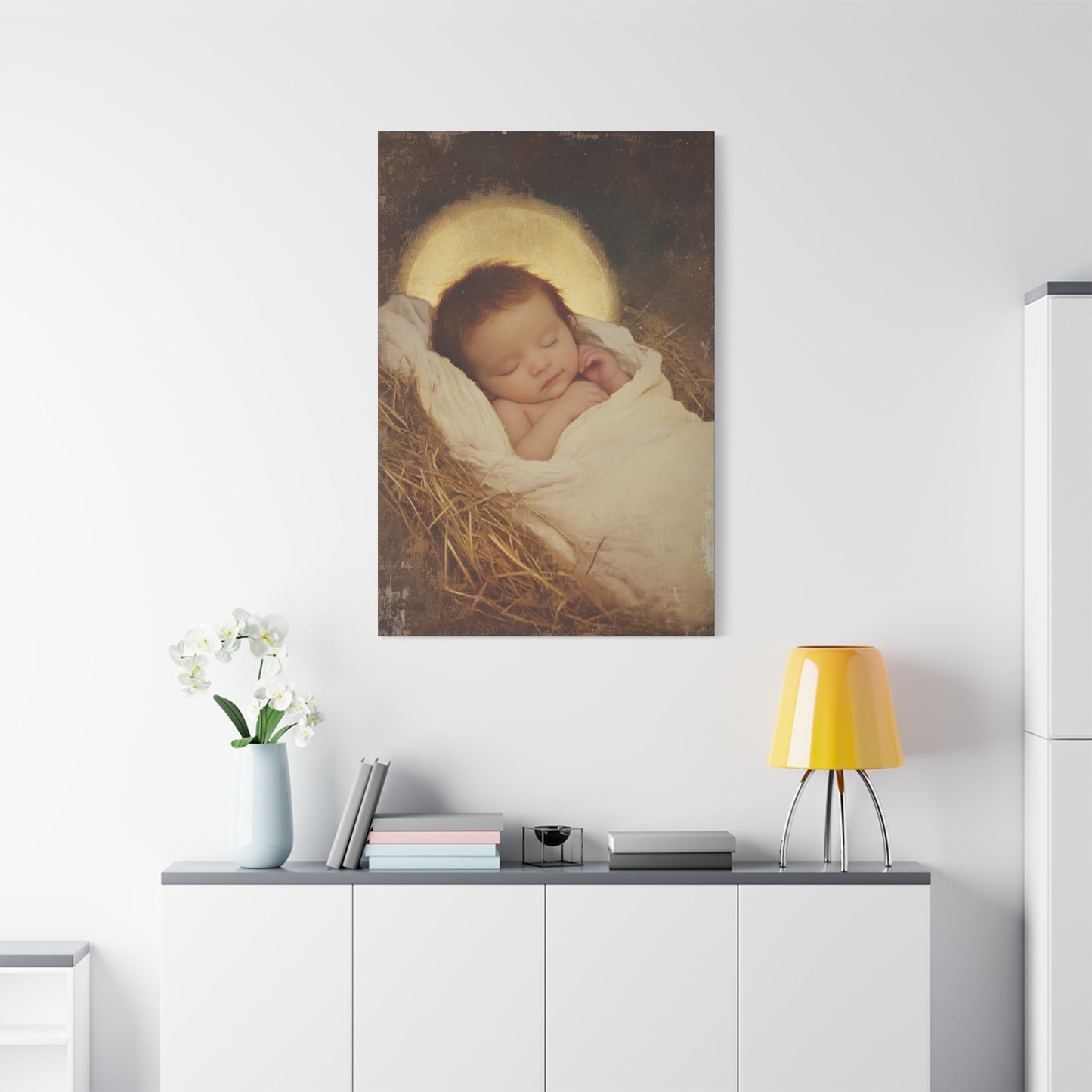 Jesus, the Newborn Light of the World - Gallery Wrapped Canvas - Print - Religious Art for your Home - Catholic Art Print