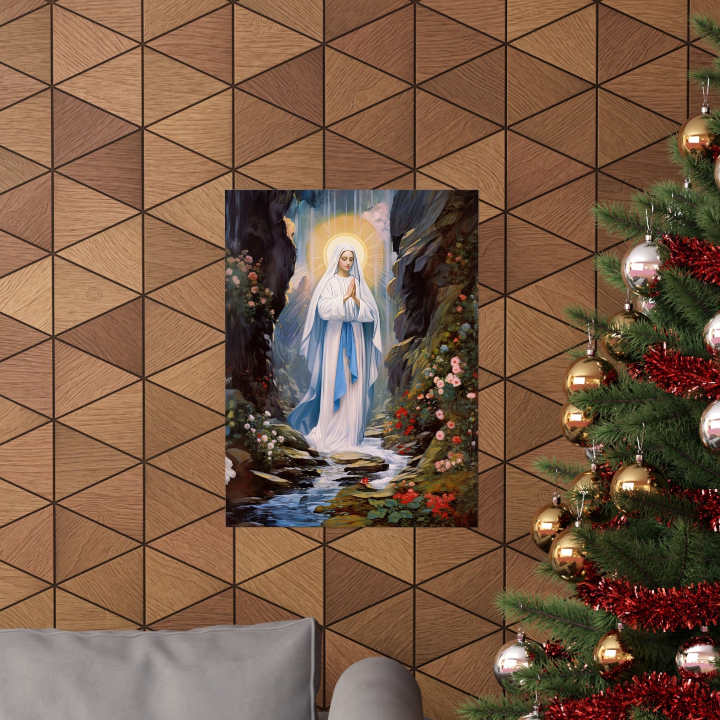 Our Lady of Lourdes - Sanctified Souls Print - Multiple Sizes - Premium Matte Vertical Posters