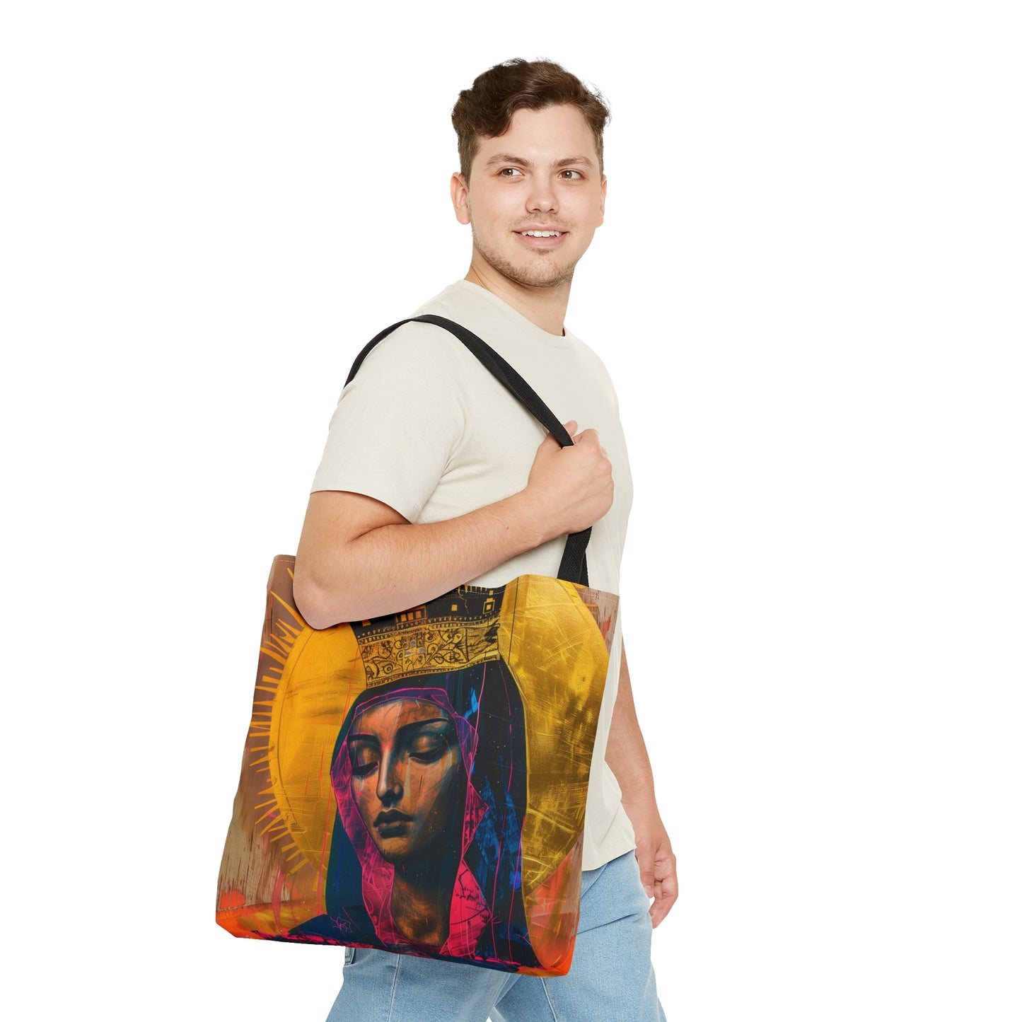 Mother Mary - Queen of the Universe  Tote Bag - Large Medium Small Faith Art Bag - Catholic Faith Purse - Religious Carry All
