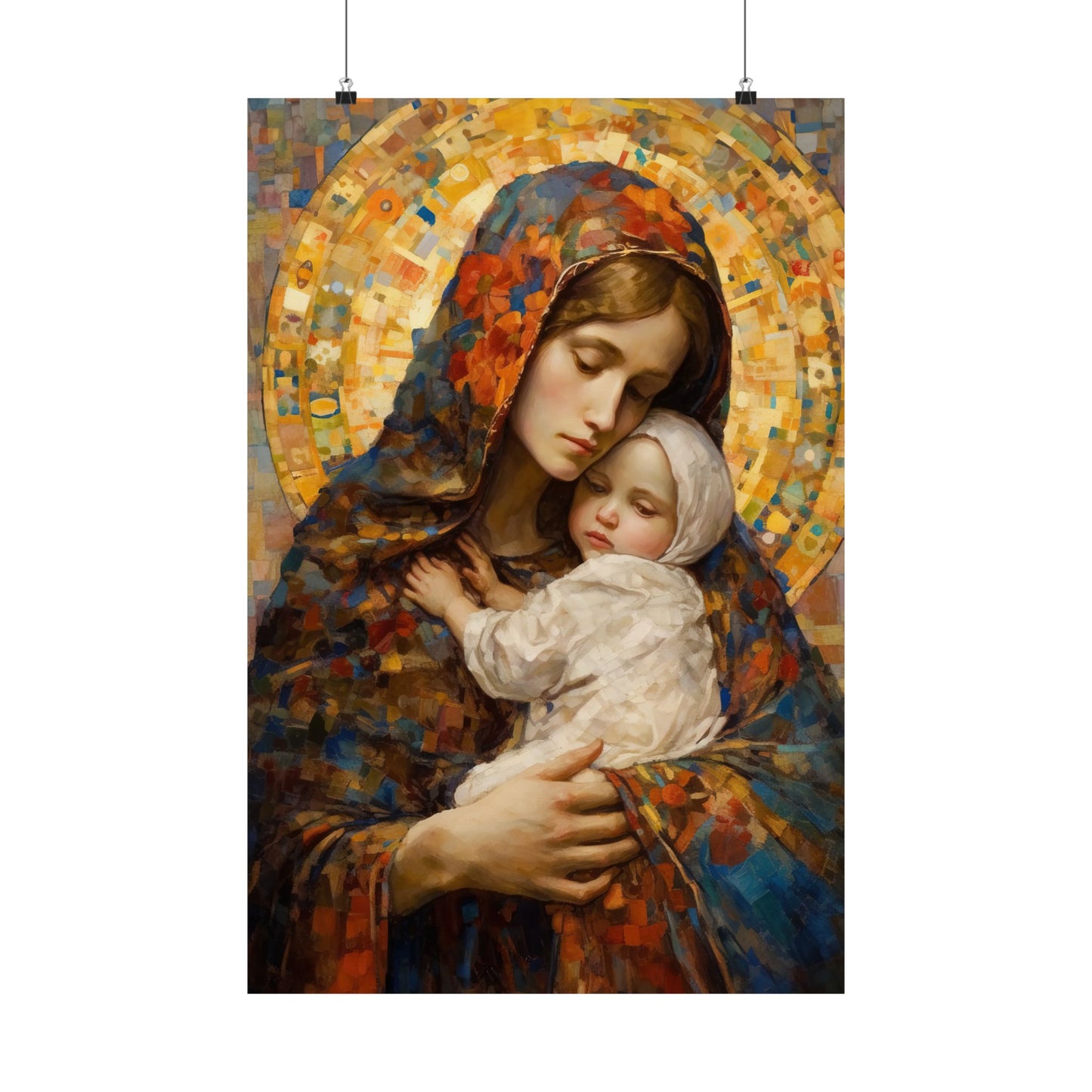 Holy Maternal Bond - Mary and the Christ Baby - Multiple Sizes - Premium Matte Vertical Posters - Christ Child