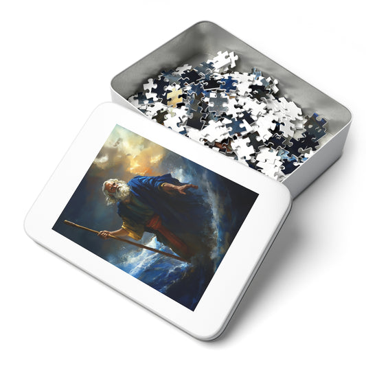Moses Before the Trembling Sea - Puzzle & Keepsake Tin - Religious Jigsaw Puzzle (30, 110, 252, 500,1000-Piece)