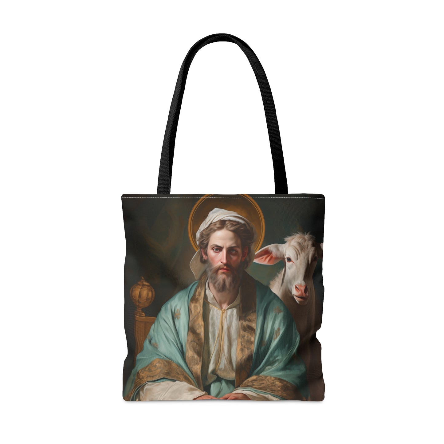 Saint Luke the Evangelist Tote Bag - Large Medium Small Faith Art Bag - Re usable Tote Purse - Double Sided - Catholic Art Bag