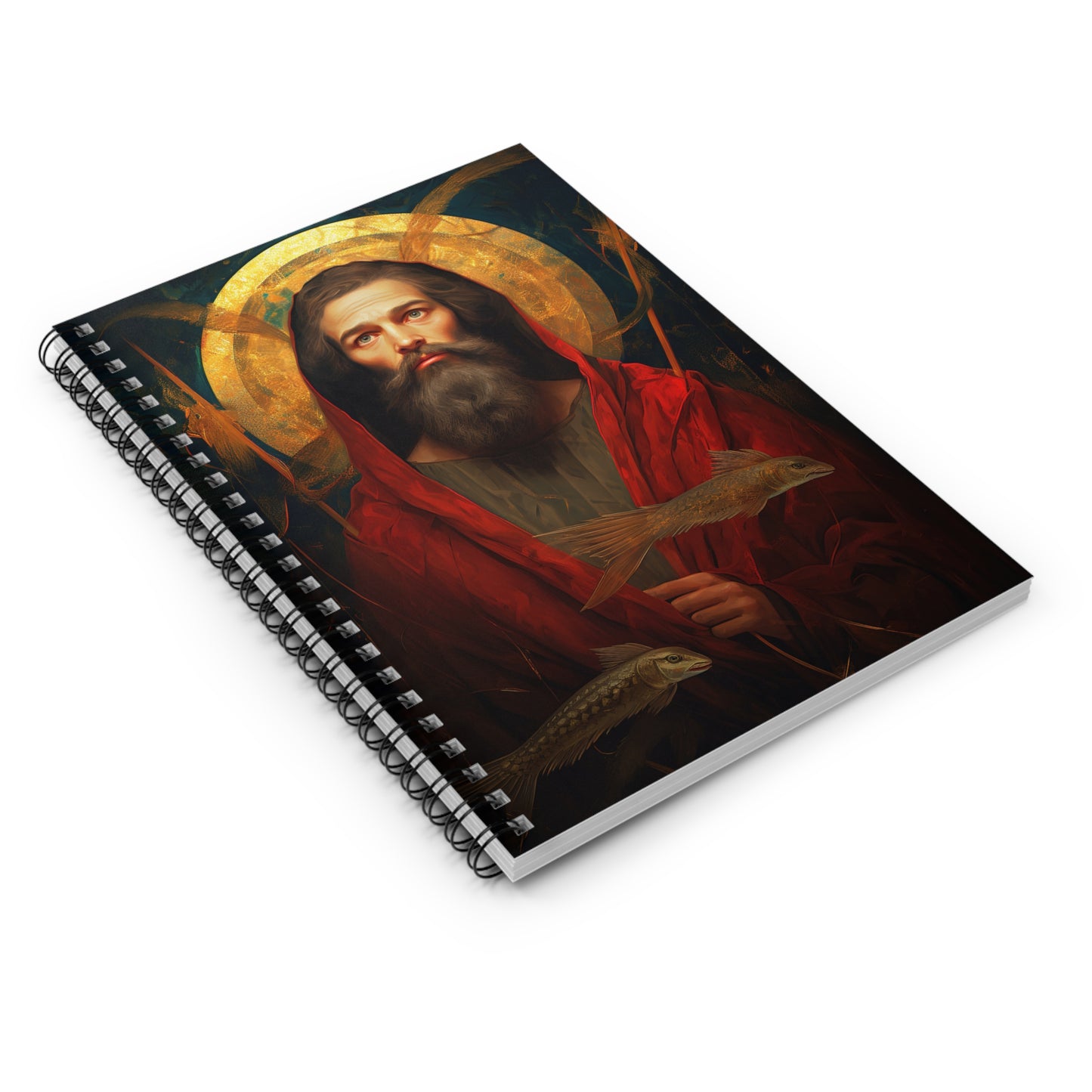 Saint Andrew the Apostle Journal - Sanctified Souls Art - Religious Based Notebook - Spiral Notebook - Ruled Line