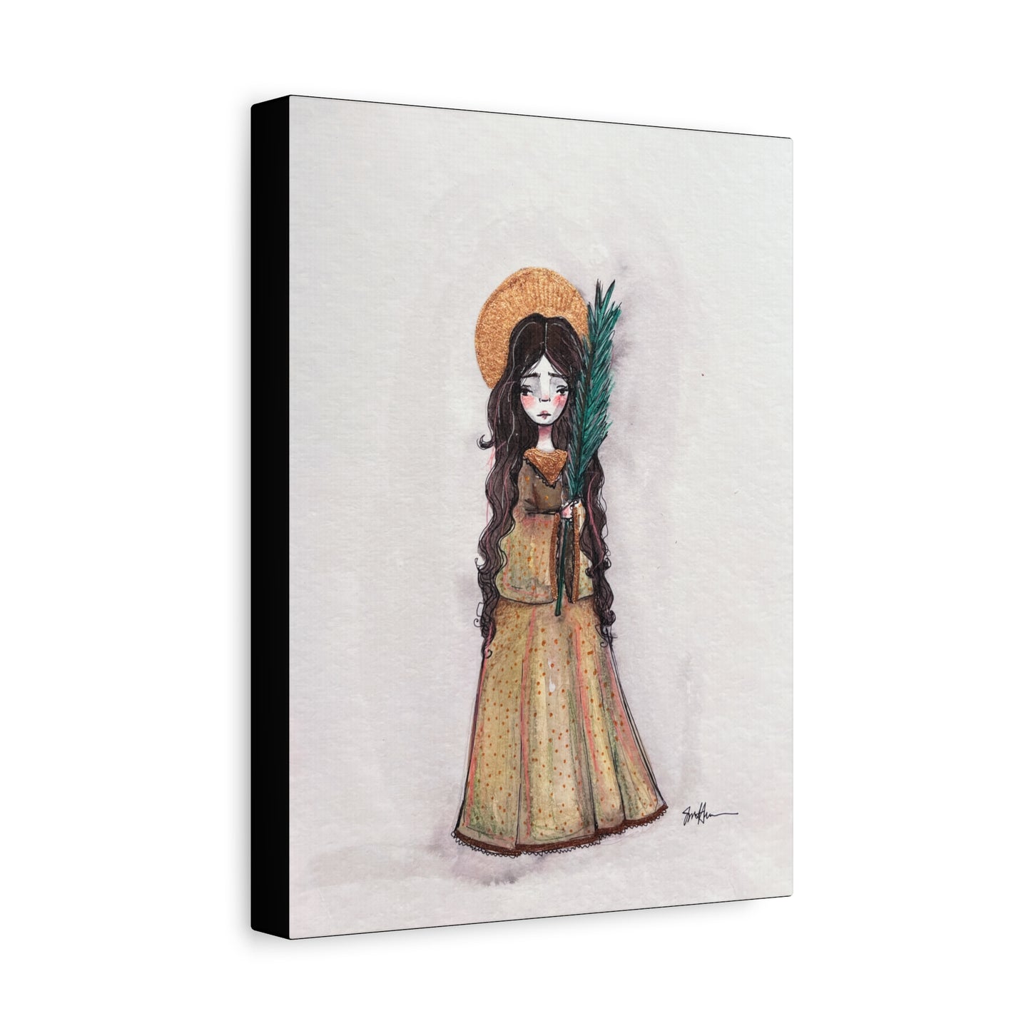 Saint Hope Canvas - Hand-Drawn Art | Catholic Canvas Print | Faith Hope and Charity Middle Sister | Sacred Art |  Devotional Artwork