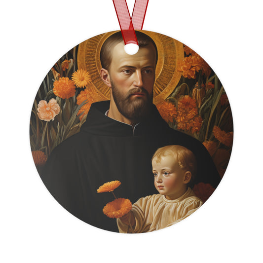 Saint Cajetan - Religious Holiday Christmas Ornament and Keepsake - Double sided Keepsake Religious Ornament