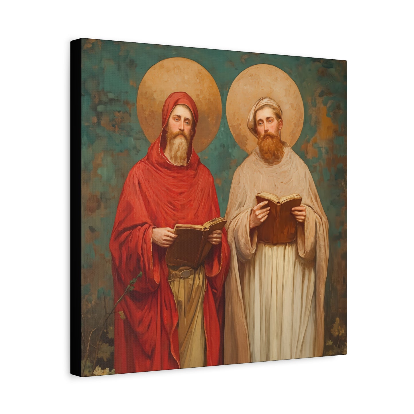 Saints Cosmas and Damian - Multiple Sizes - Catholic Home art - Museum Wrapped Canvas - Sanctified Souls Print - Catholic Martyr Art