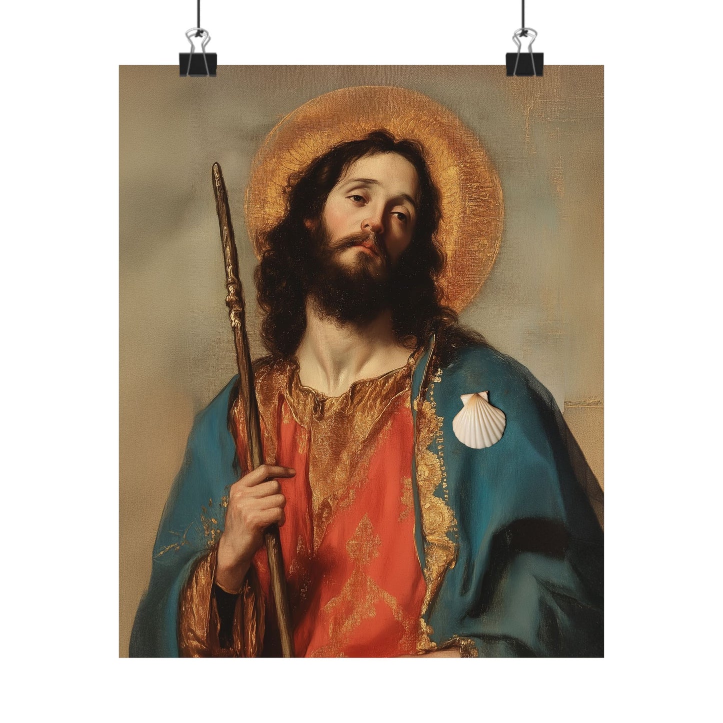 Saint James the Greater - Apostle - Sanctified Souls Print - Multiple Sizes - Premium Posters - Catholic Art - Christian Home Decor Artwork