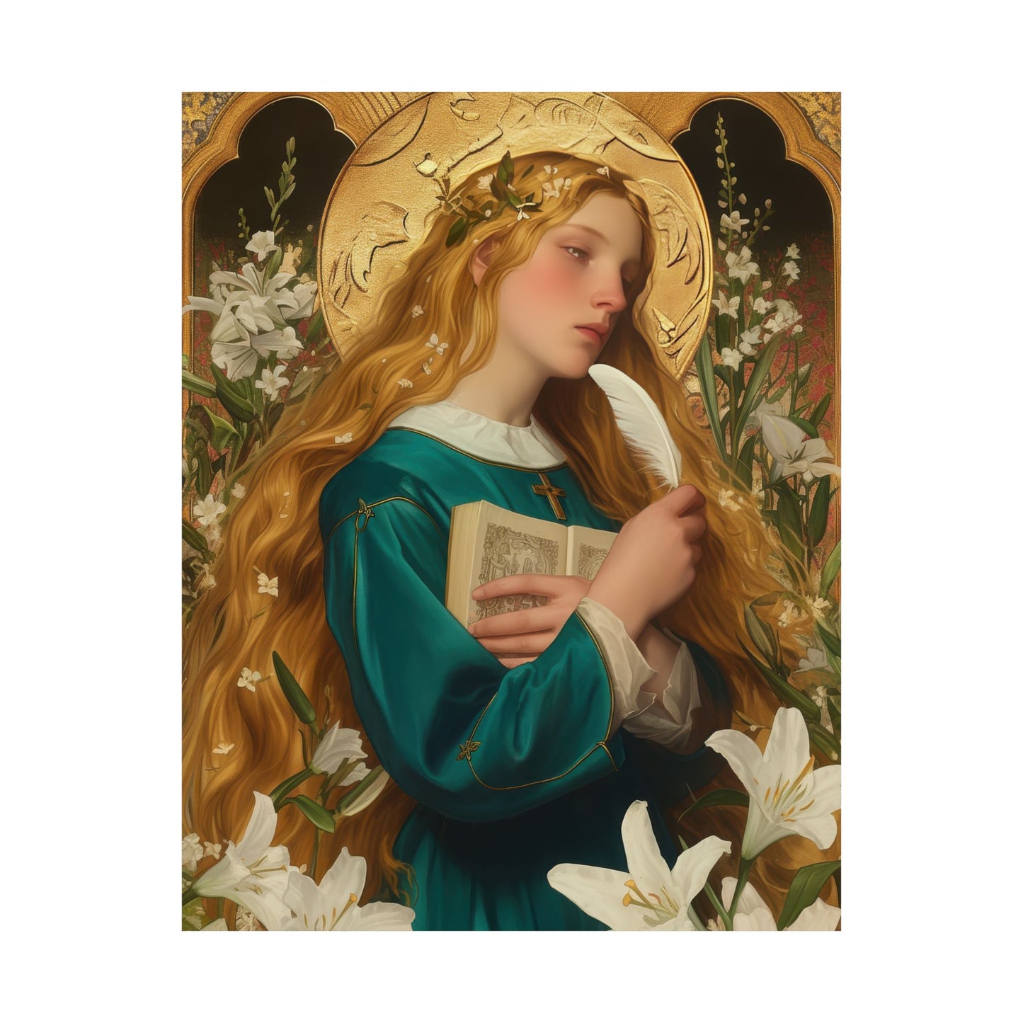 Saint Petronilla Poster Print - Sanctified Souls Print - Multiple Sizes - Premium Posters - Catholic Art for your home