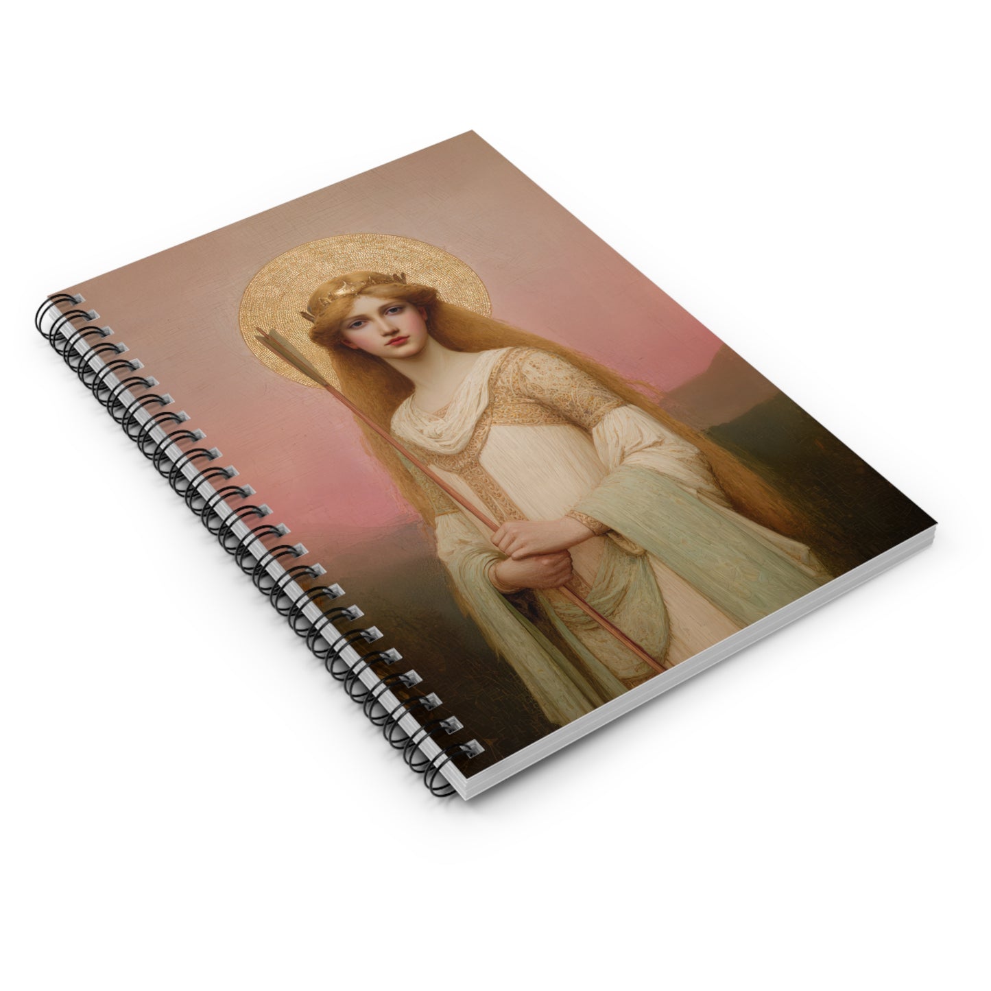 Saint Ursula - Sanctified Souls Art - Religious Based Notebook - Spiral Notebook - Prayer journal - Catholic Saint Art