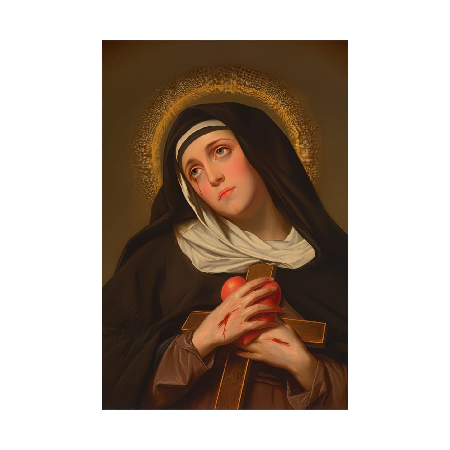 Saint Veronica Giuliani - Sanctified Souls Print - Multiple Sizes - Premium Posters - Catholic Art - Christian painting