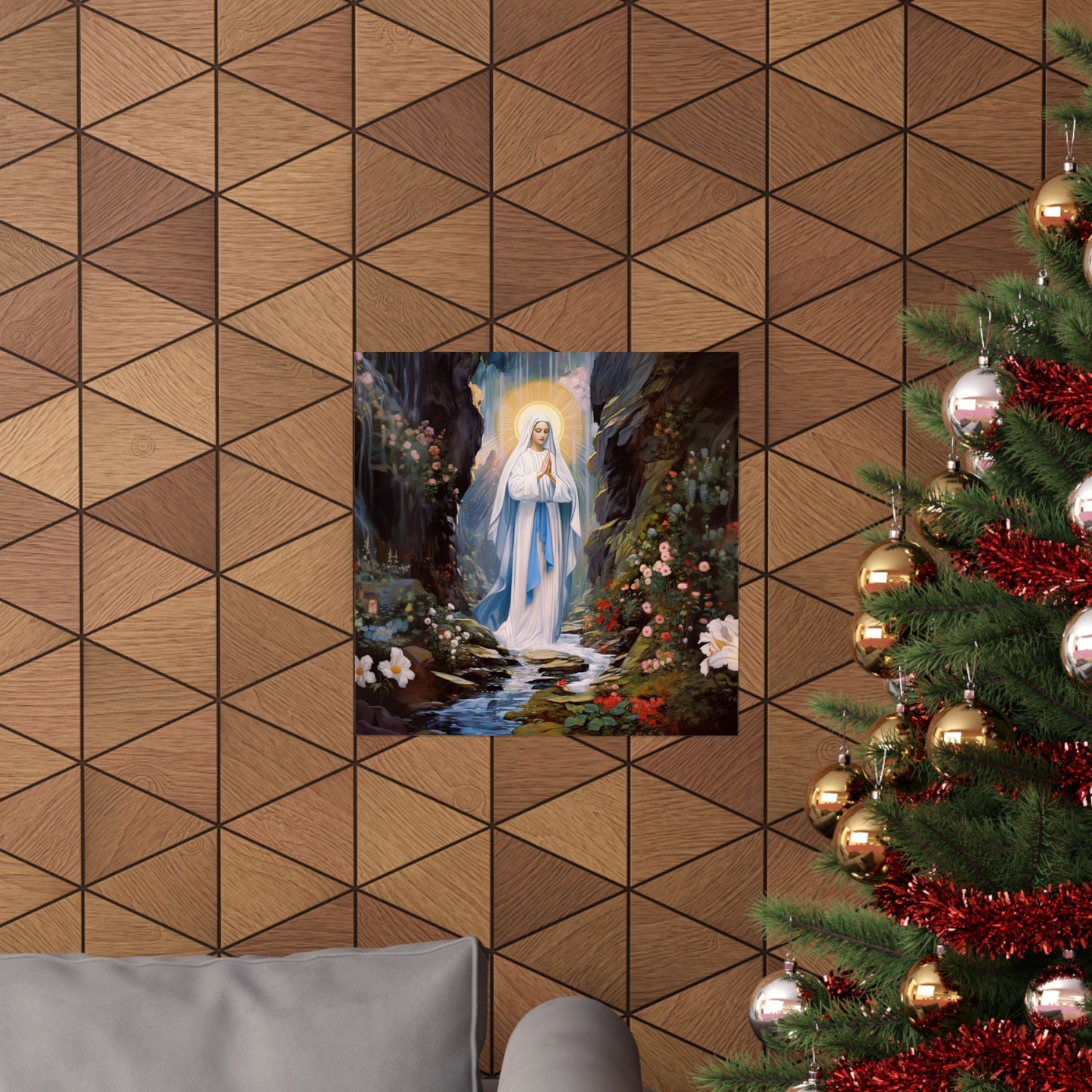 Our Lady of Lourdes - Sanctified Souls Print - Multiple Sizes - Premium Matte Vertical Posters