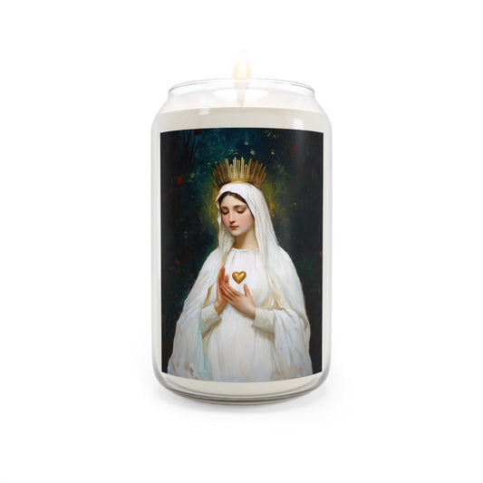 Our Lady of Beauraing - Our Lady of the Golden Heart - Marian Art - Scented Prayer Candle, 13.75oz - Tall Size - Religious Prayer Candle
