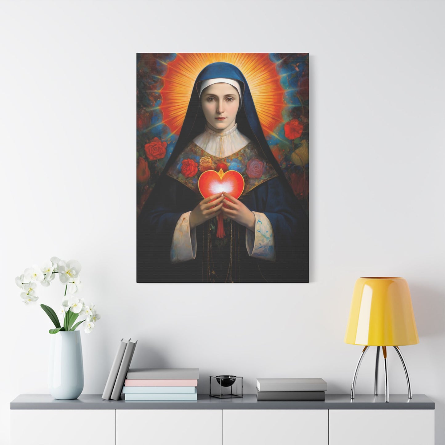 Saint Jane Frances de Chantal Canvas Print - Multiple Sizes - Catholic Home art - Museum Wrapped Canvas - Sanctified Souls Print