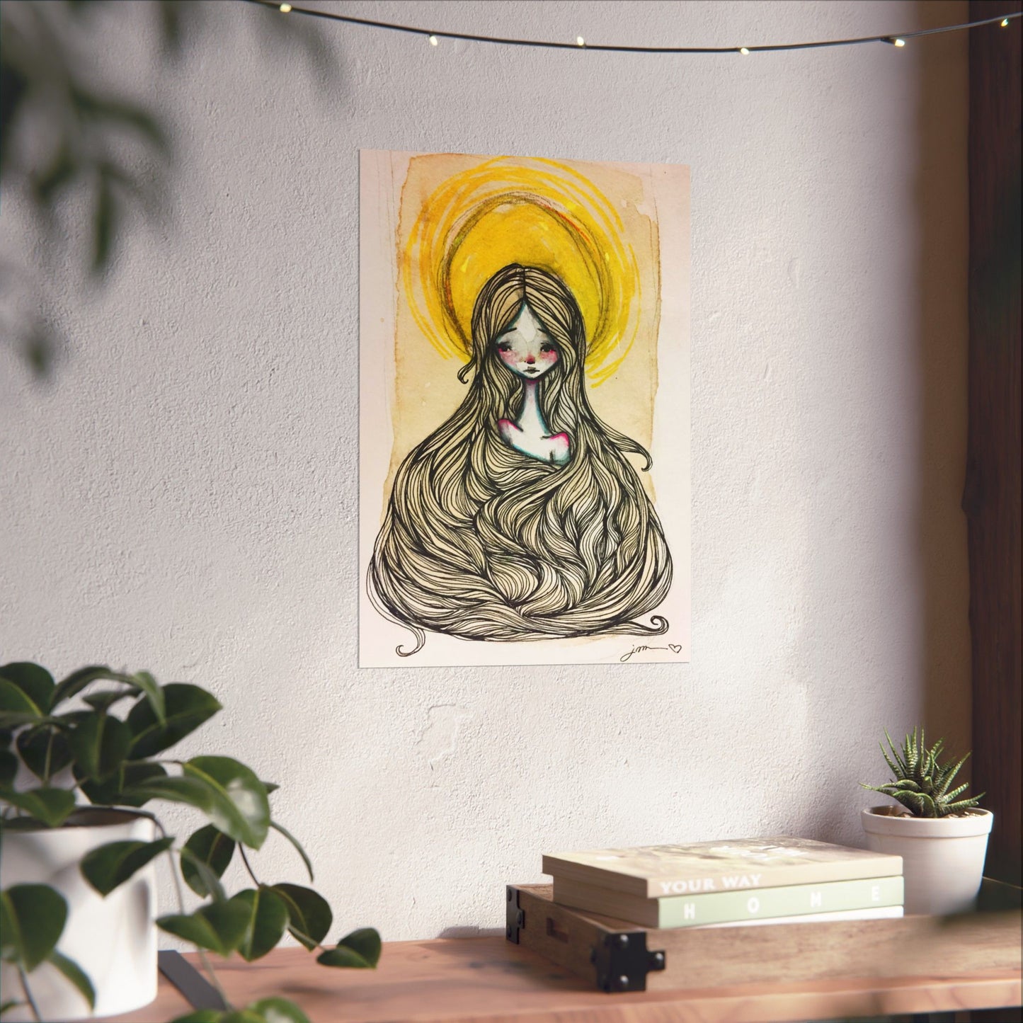 Saint Agatha of Sicily Poster Print - Hand-Drawn Catholic Art Print | Christian Devotional Wall Art | Sanctified Solocosmo Religious Poster