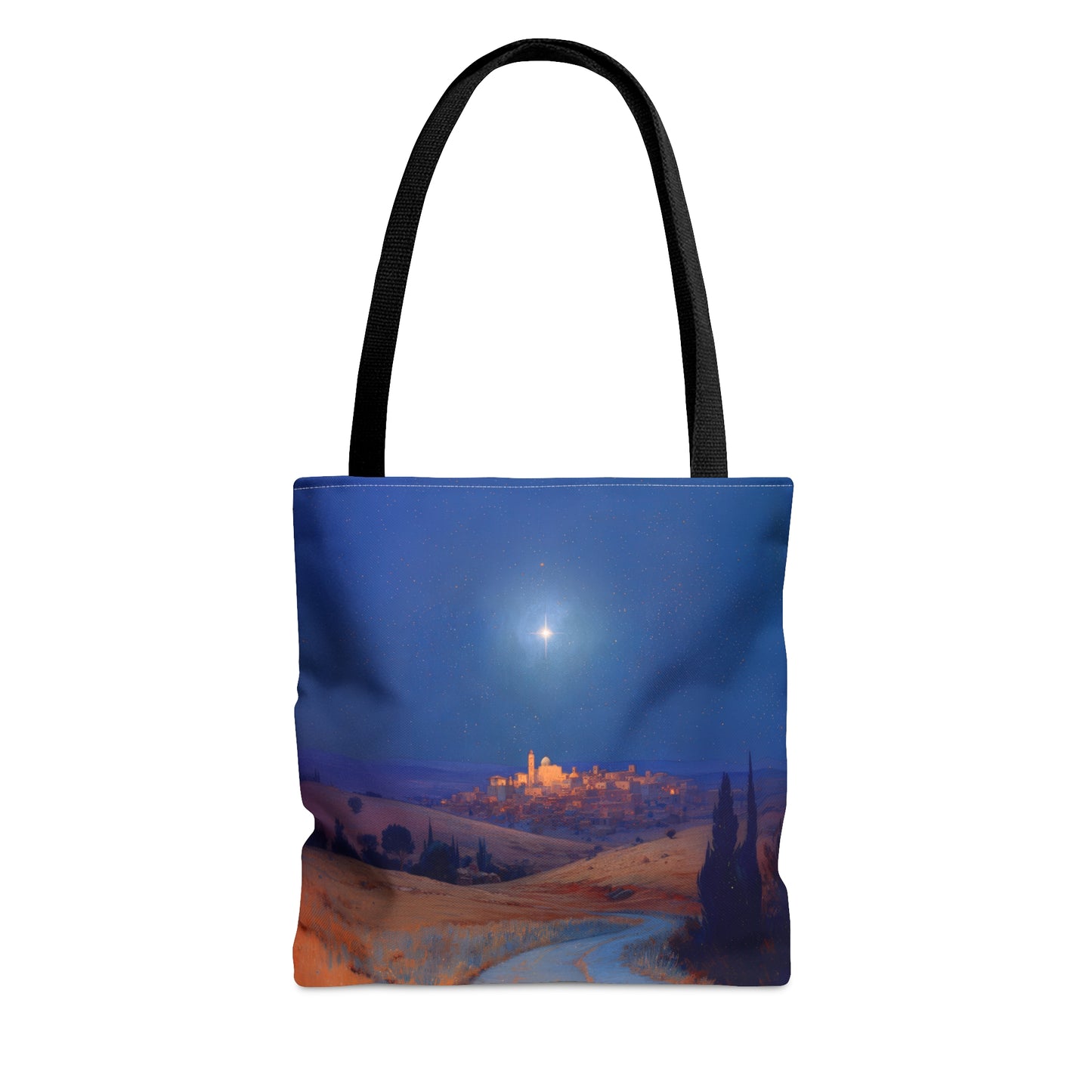 Bethlehem Wrapped in the Light of His Coming Tote Bag - Large Medium Small Faith Art Bag - Catholic Faith Purse - Double Sided