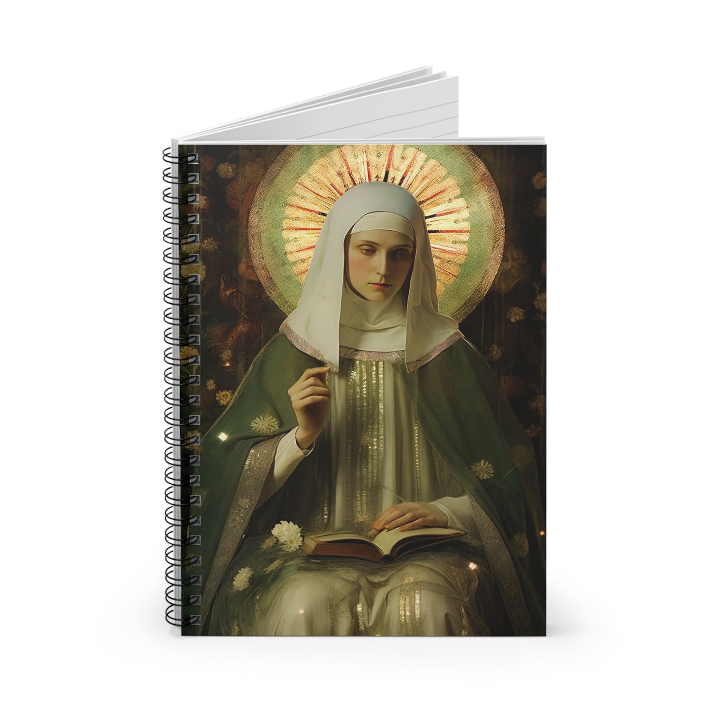 Saint Ingrid of Sweden Journal - Sanctified Souls Art - Religious Based Notebook - Spiral Notebook - Ruled Line
