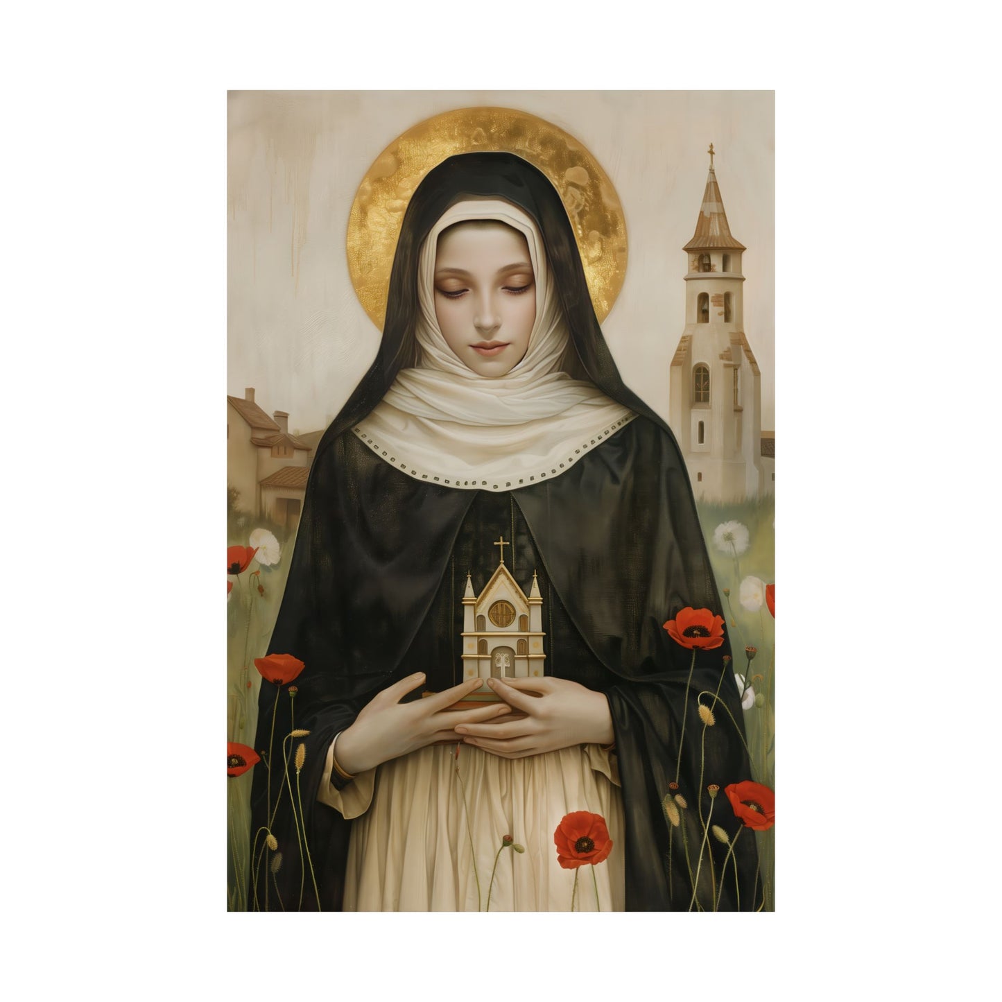 Saint Erentrude Poster Print - Sanctified Souls Print - Multiple Sizes - Premium Posters - Catholic Art for your home
