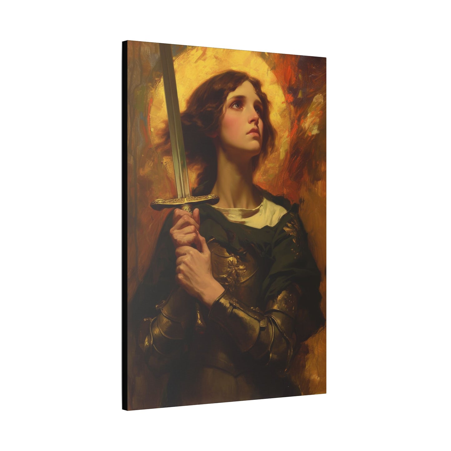 Portrait of Saint Joan of Arc - Museum Wrapped Canvas - Sanctified Souls Print - Religious Art for your Home