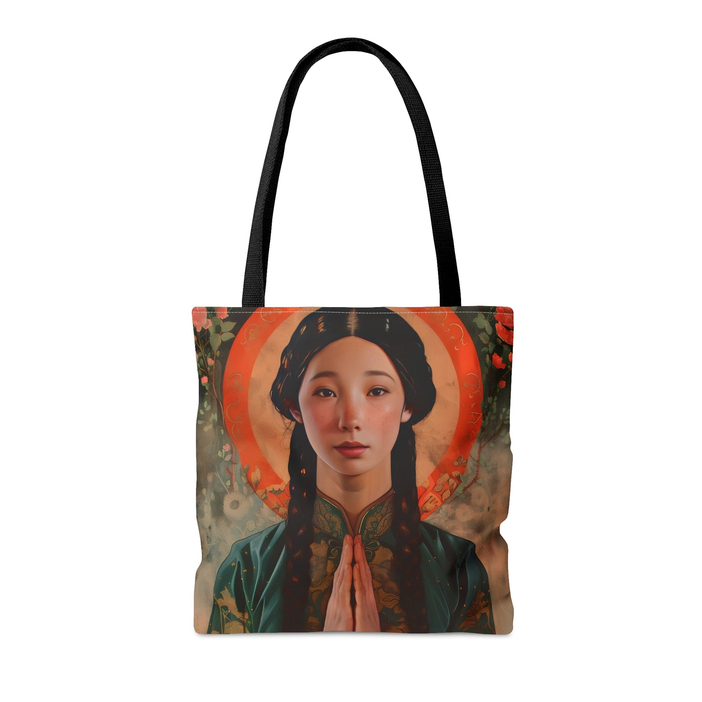 Saint Anna Wang Tote Bag - Purse - Three sizes - Faith Art Bag - Catholic faith inspired carry-all purse - Double Sided