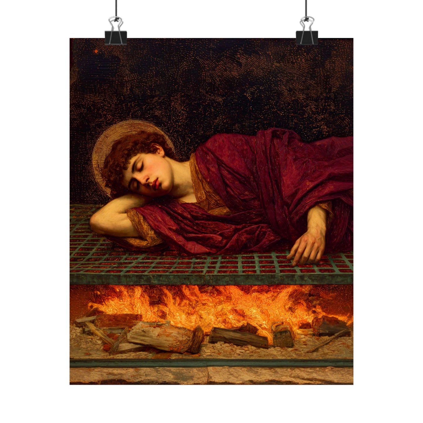 Saint Lawrence  - Sanctified Souls Print - Multiple Sizes - Premium Posters - Catholic Art - Christian Home Decor Artwork