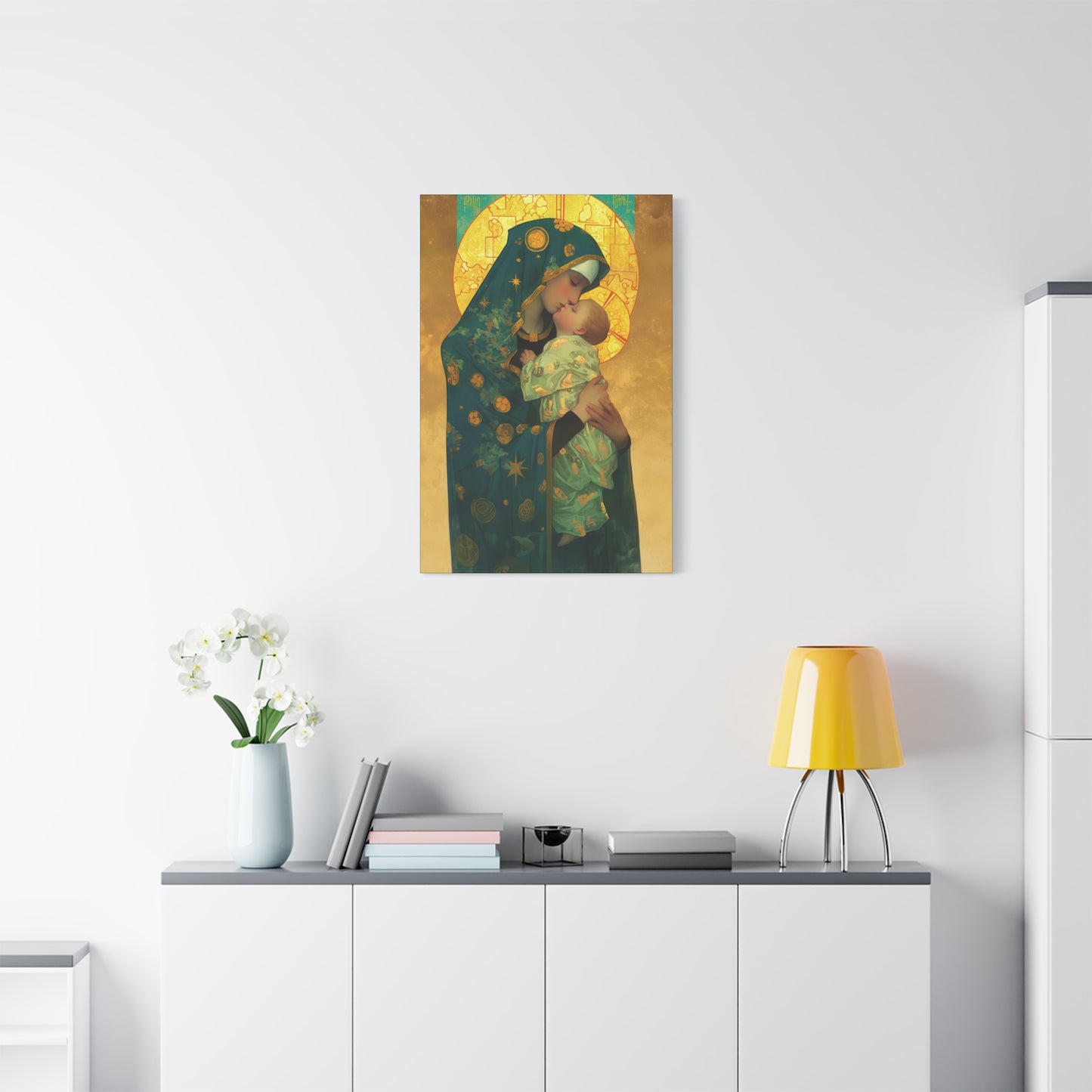 Peaceful Refuge - Mary and the Christ Child - Museum Wrapped Canvas - Print - Religious Art for your Home - Catholic Saint Art