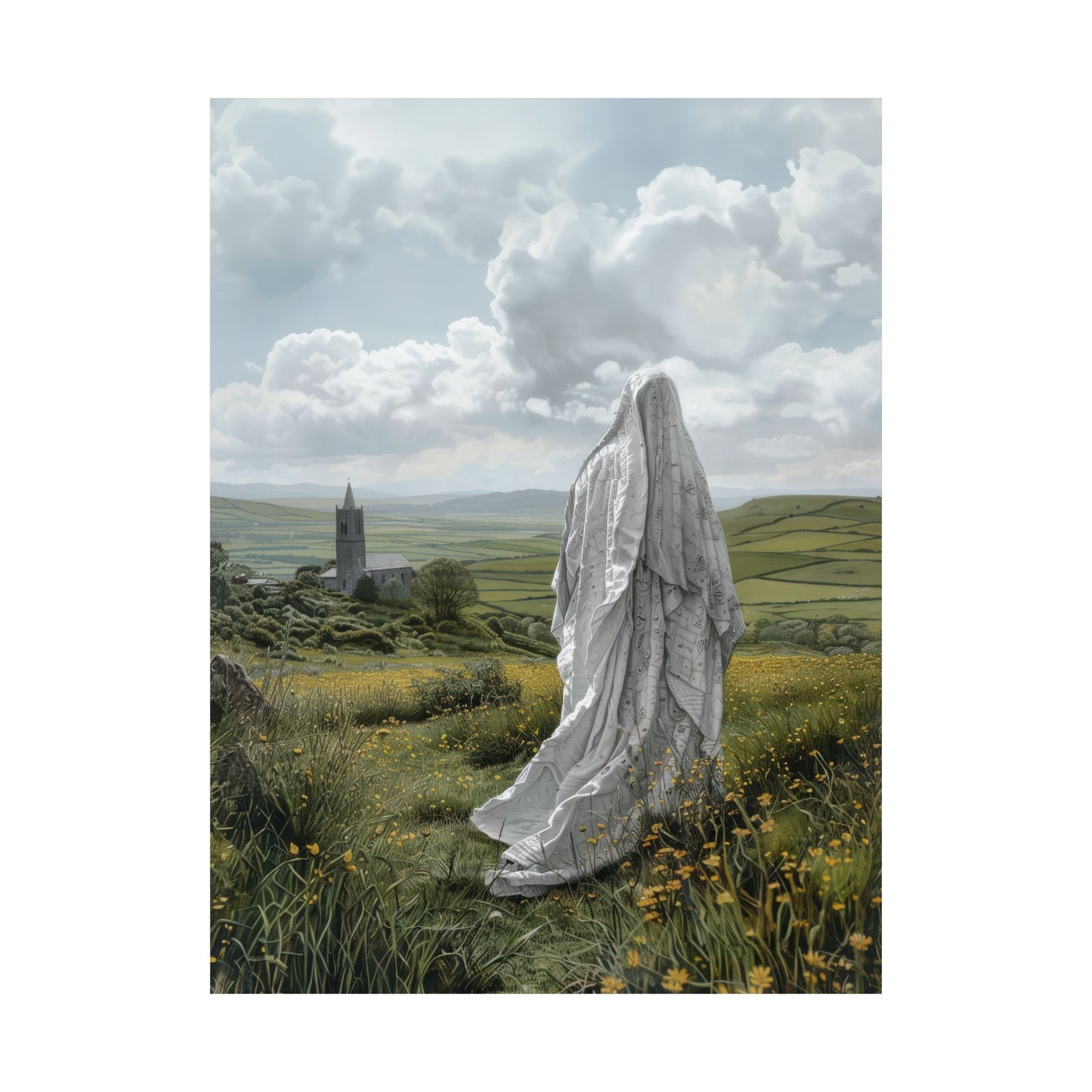 Saint Ælfthryth of Crowland / Saint Alfreda - Sanctified Souls Print - Multiple Sizes - Premium Posters - Catholic Art - Christian painting