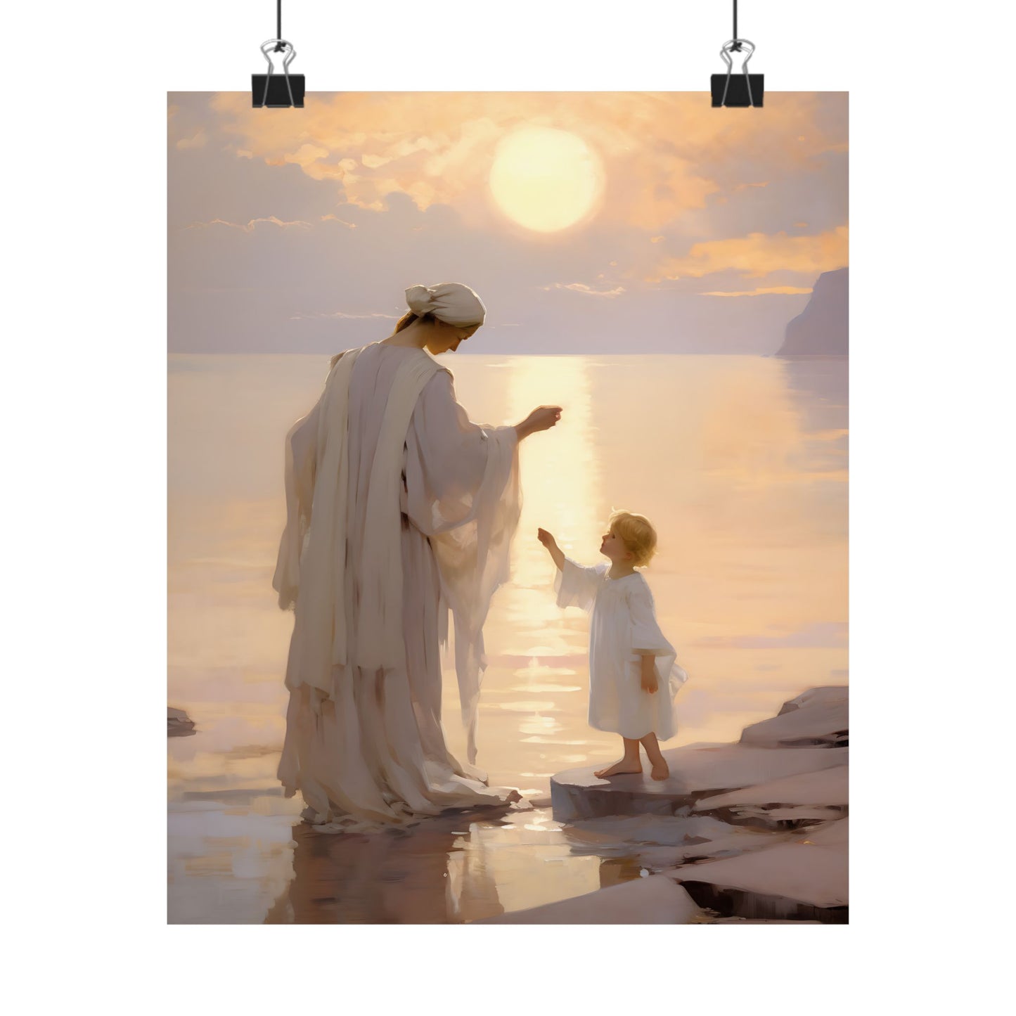 Divine Maternal Grace Print - Sanctified Souls Print - Multiple Sizes - Premium Matte Poster - Mother's Print - Art for Nursery