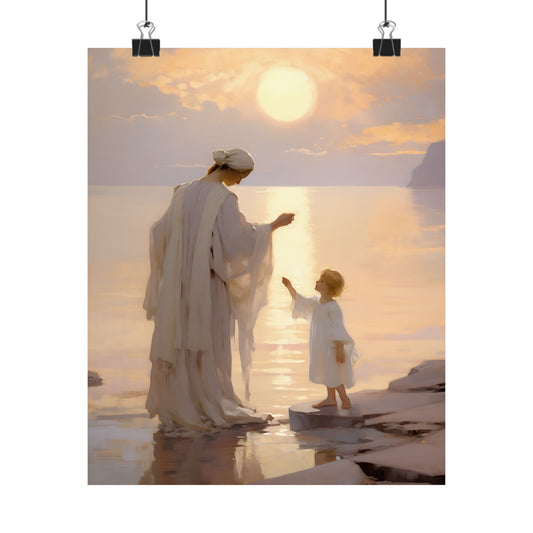 Divine Maternal Grace Print - Sanctified Souls Print - Multiple Sizes - Premium Matte Poster - Mother's Print - Art for Nursery