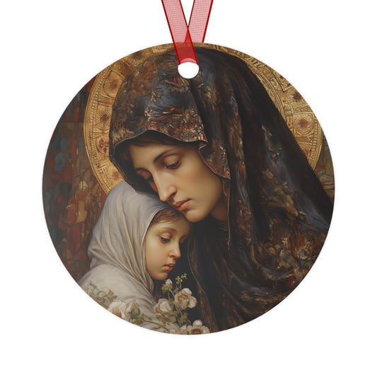 Mary, Mother of God - Protectress of Families Metal Ornament - Religious Holiday Christmas Ornament and Keepsake - Catholic Keepsake