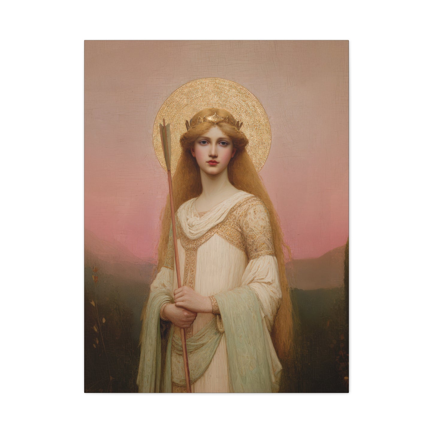 Saint Ursula -  Museum Wrapped Canvas - Sanctified Souls Print - Religious Art for your Home - Catholic Patron Saint Art