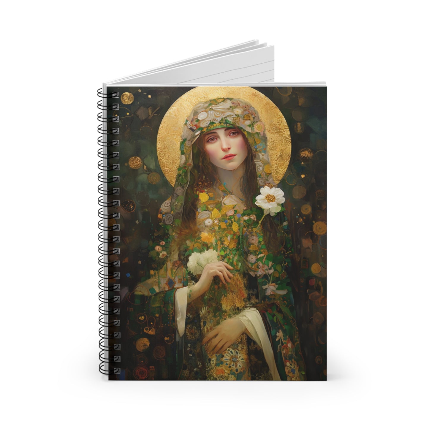 Saint Regina Journal - Sanctified Souls Art - Religious Based Notebook - Spiral Notebook - Ruled Line