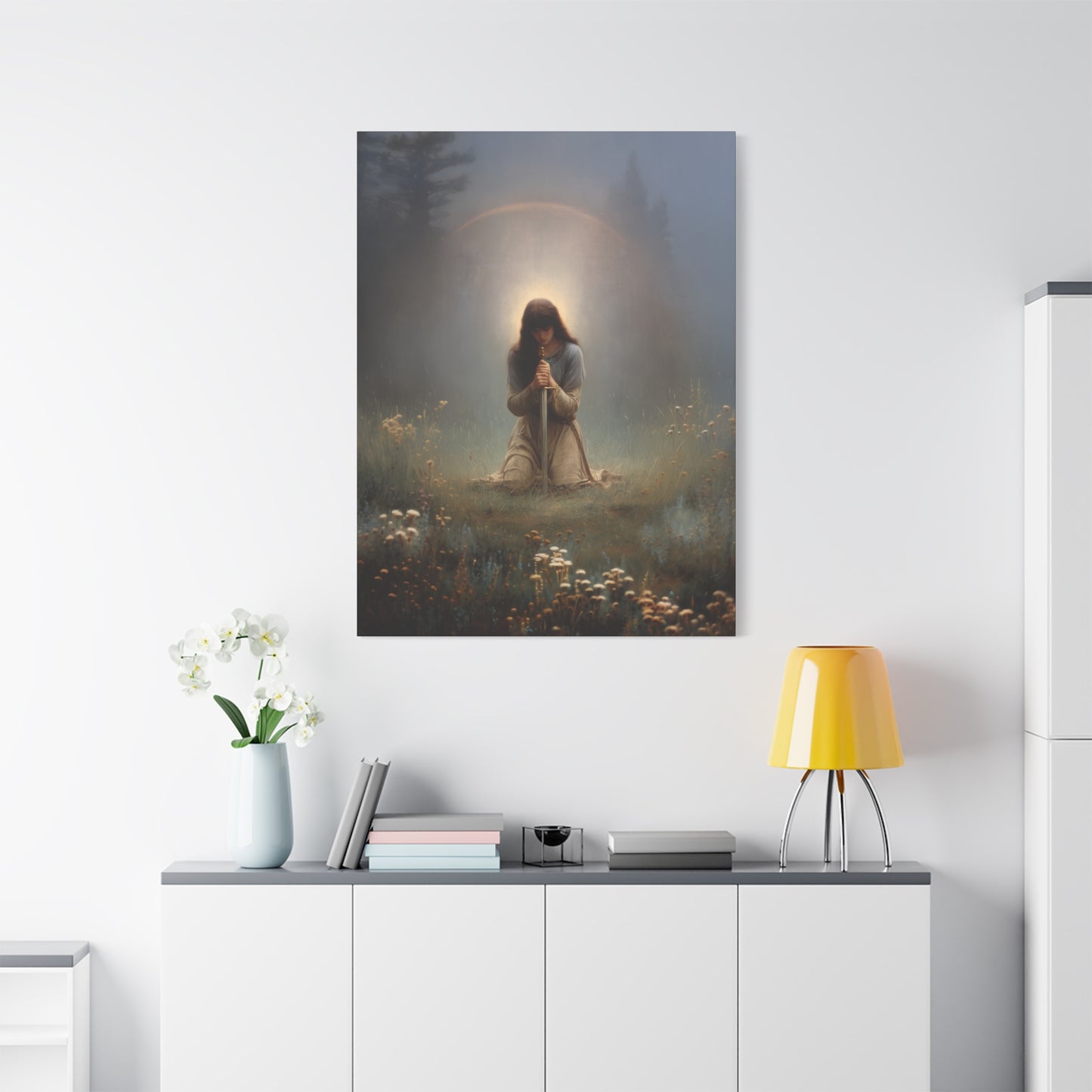 Saint Joan of Arc -  Museum Wrapped Canvas - Sanctified Souls Print - Religious Art for your Home - Catholic Patron Saint Art