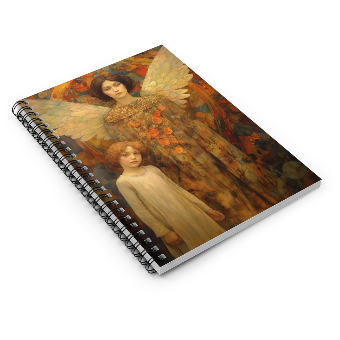 Heaven's Guardians Journal - Sanctified Souls Art - Religious Based Notebook - Spiral Notebook - Ruled Line - Guardian Angel Print Book