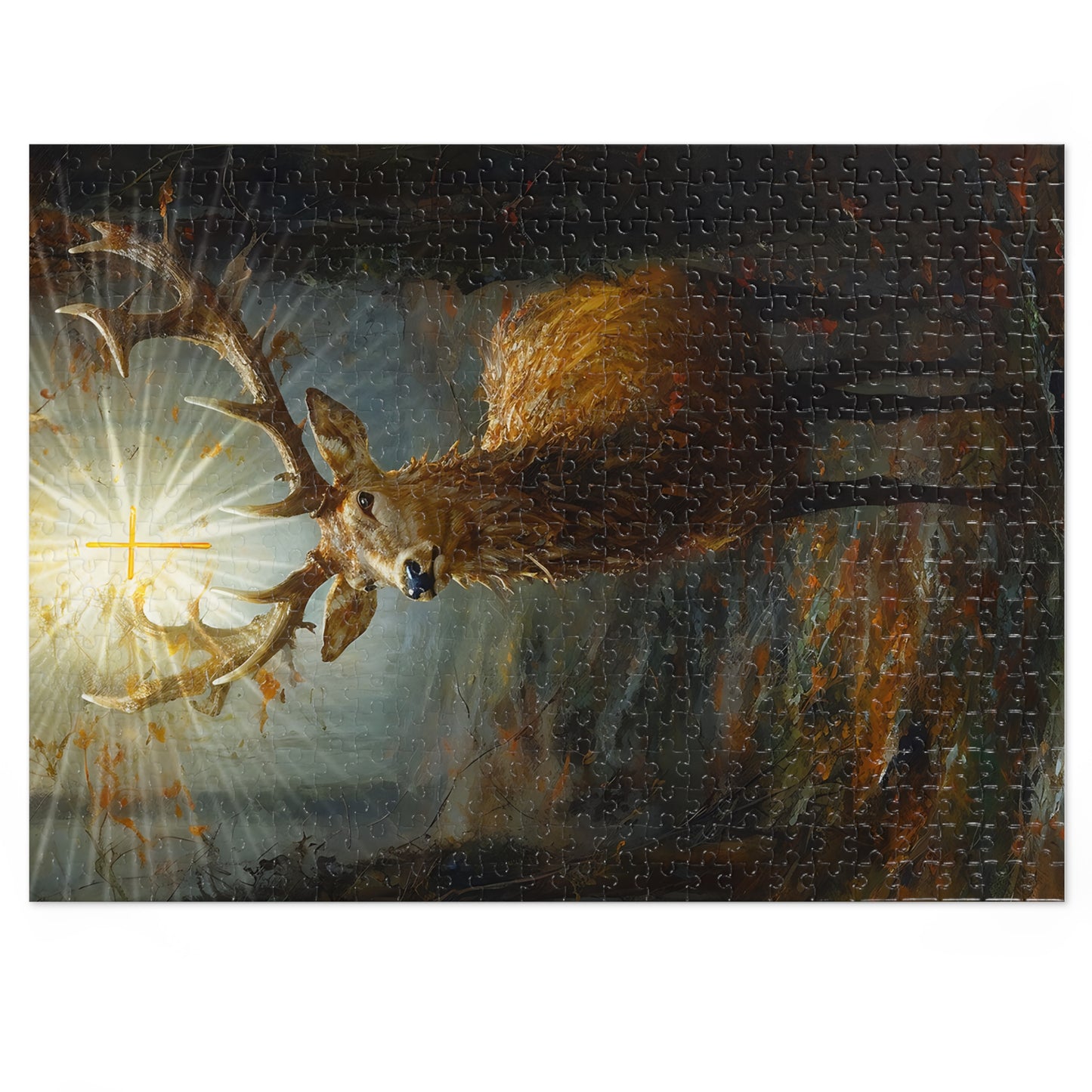 The Stag of Saint Hubert / Saint Hubertus Stag - Puzzle and Keepsake Tin - Jigsaw Puzzle (30, 110, 252, 500,1000-Piece) - Religious Puzzle