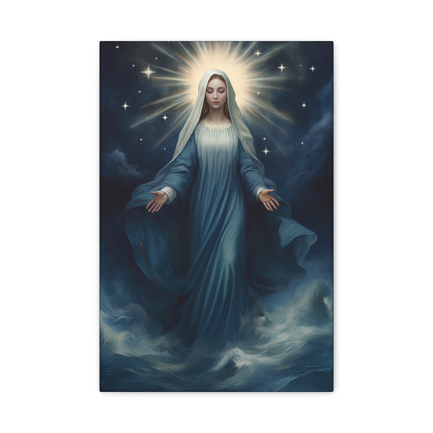 Our Lady Star of the Sea Canvas Print - Multiple Sizes - Catholic Home art - Museum Wrapped Canvas - Stella Maris