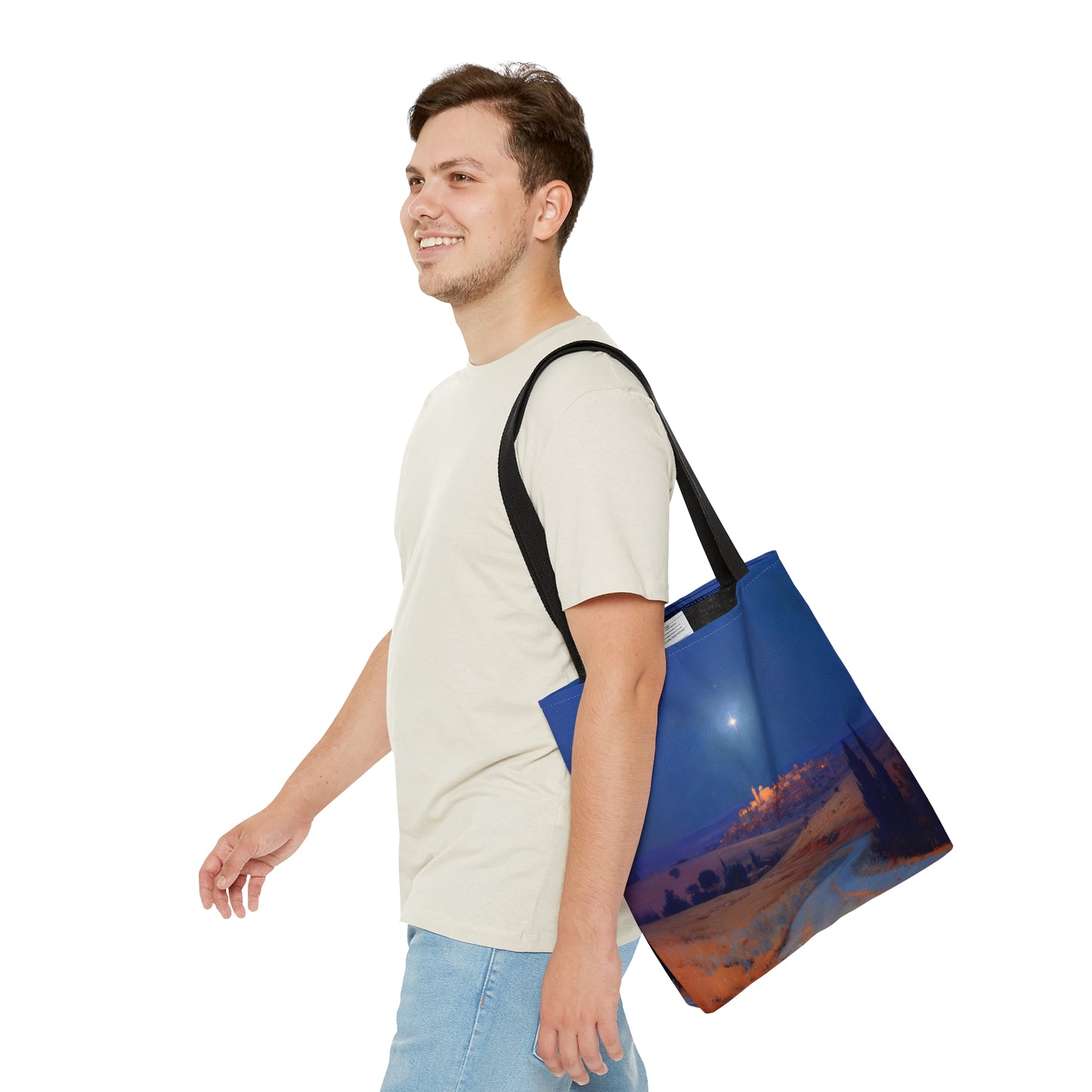 Bethlehem Wrapped in the Light of His Coming Tote Bag - Large Medium Small Faith Art Bag - Catholic Faith Purse - Double Sided